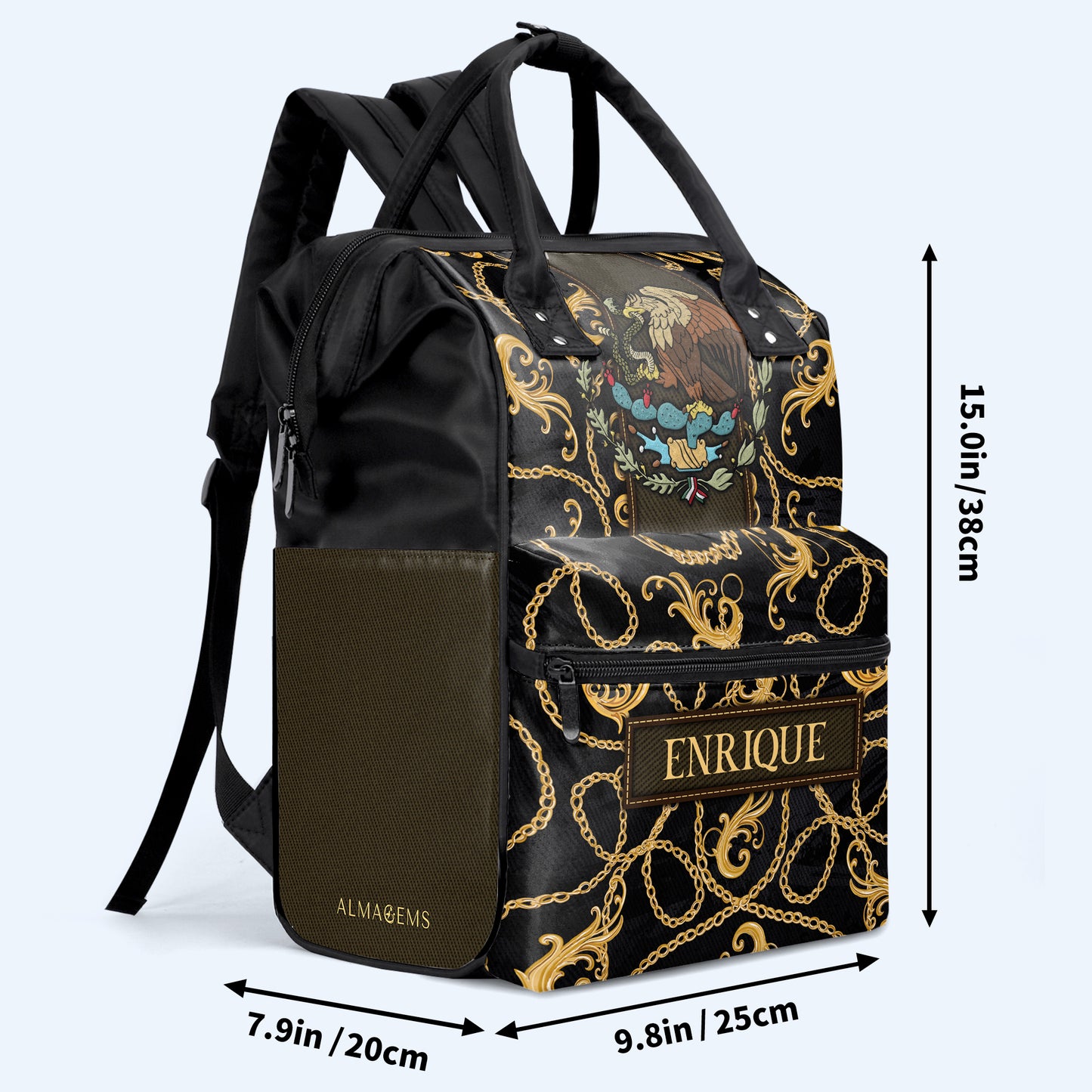The Golden Eagle - Personalized Custom Duckbilled Travel Backpack - ME007_DKB