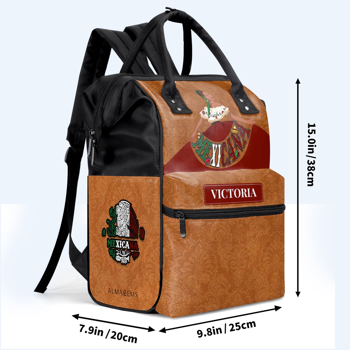 MEXICANA - Personalized Custom Duckbilled Travel Backpack - ME006_DKB