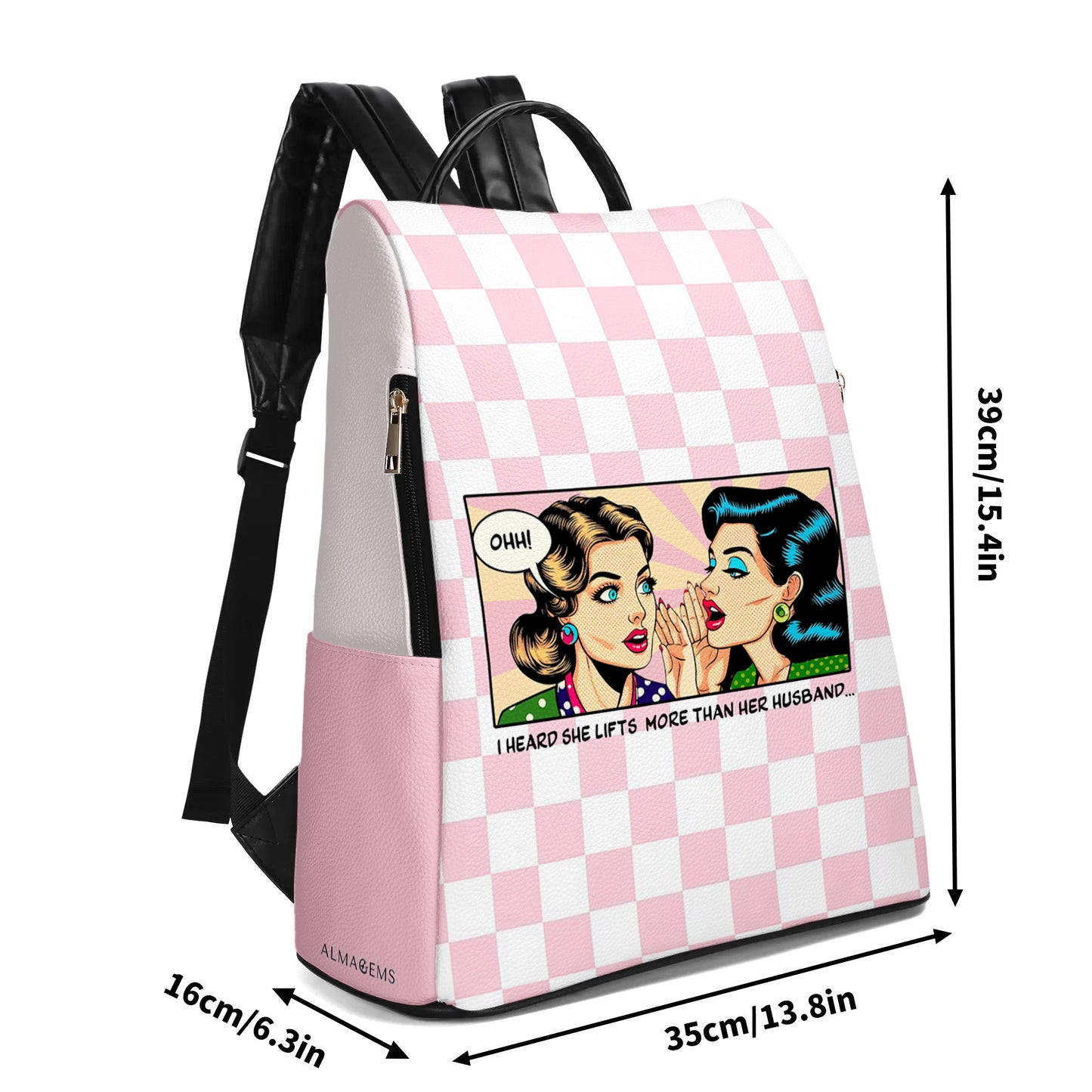 J'ai entendu dire qu'elle soulevait plus de poids que son mari - Sac à dos en cuir personnalisé - BP_FN03
