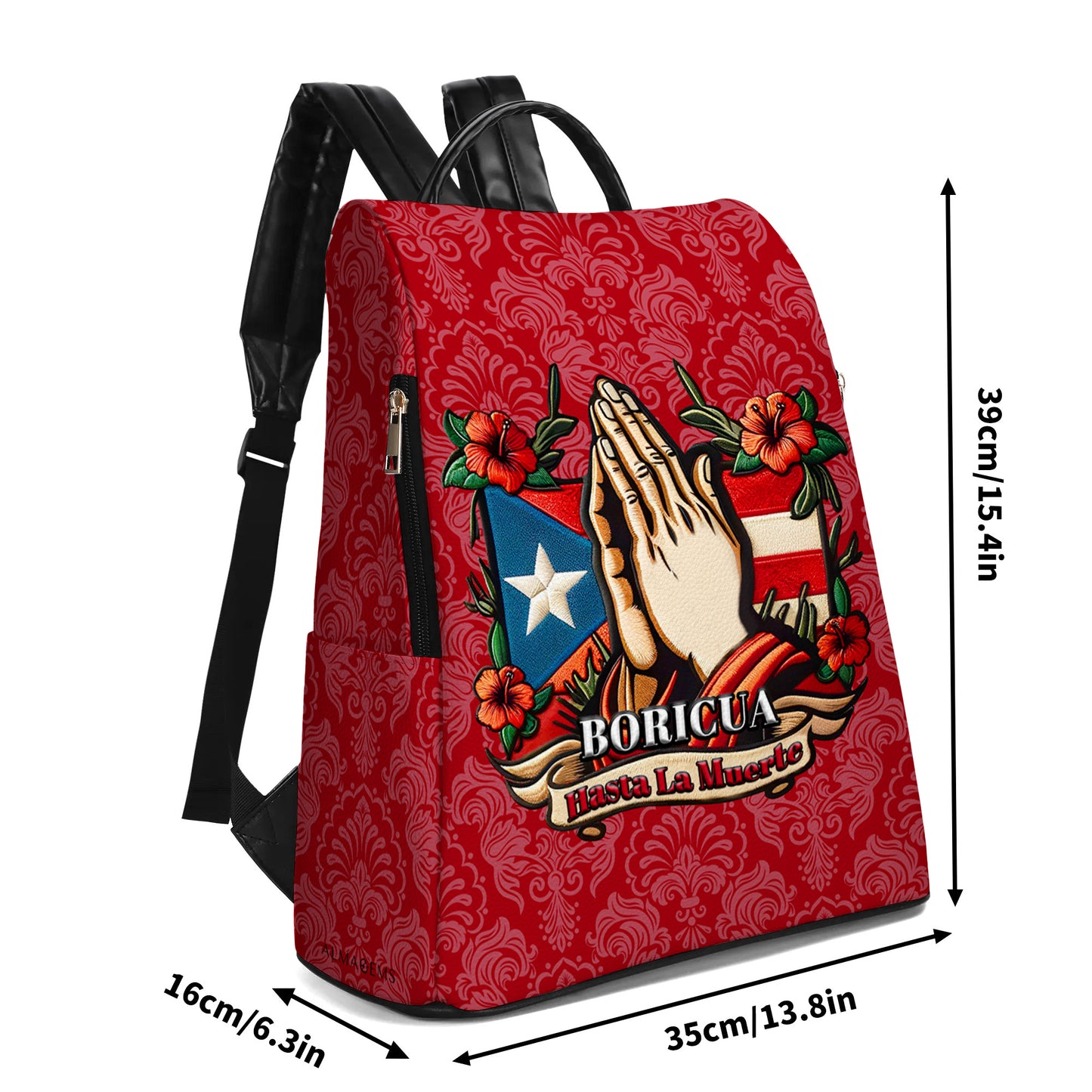 Boricua Hasta La Muerte - Personalized Custom Leather BackPack - HS019_BP