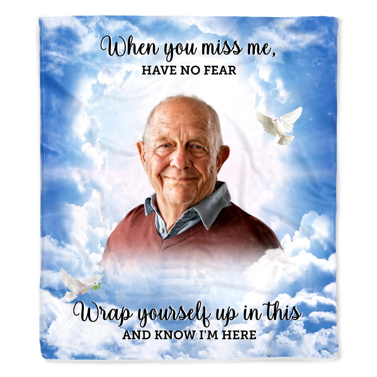 Wrap Yourself Up In This And Know I'm Here Memorial Blanket - Personalized Custom Blanket - HME154_BLK