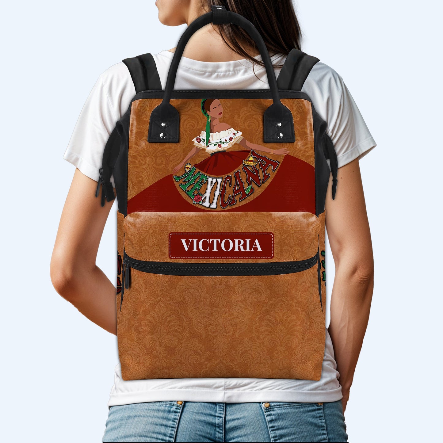 MEXICANA - Personalized Custom Duckbilled Travel Backpack - ME006_DKB