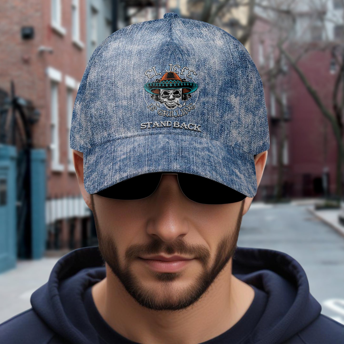 EL JEFE - Casquette de baseball personnalisée, imprimé intégral - HS057_BAC