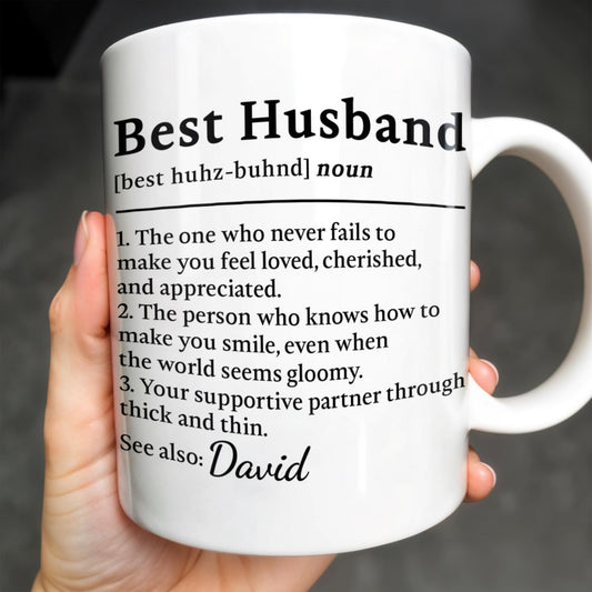 Tasse à café personnalisée « Meilleur mari et partenaire » - HSB019_MG