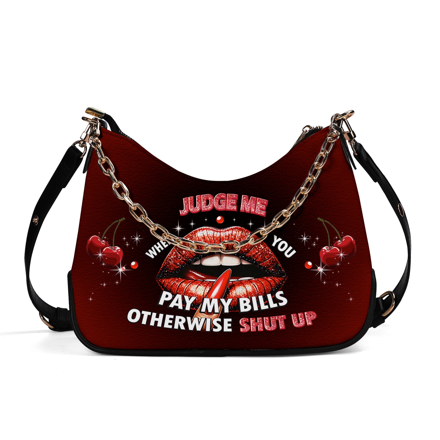 Júzgame cuando pagues mis cuentas, de lo contrario, cállate - Bolso de mano con cadena personalizado - CH_DB74