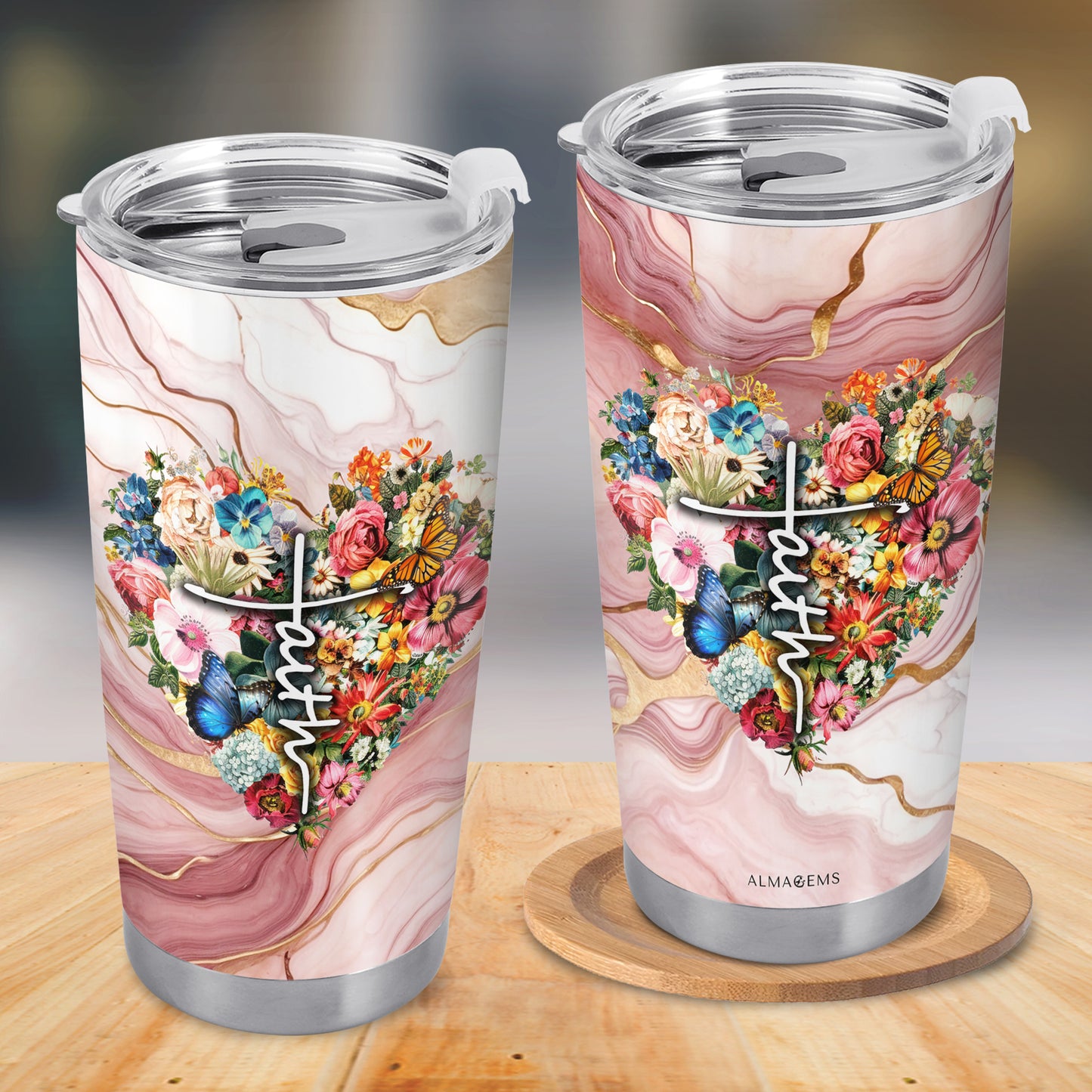 Faith - Gobelet personnalisé en acier inoxydable 20 oz 30 oz - HS008_TB