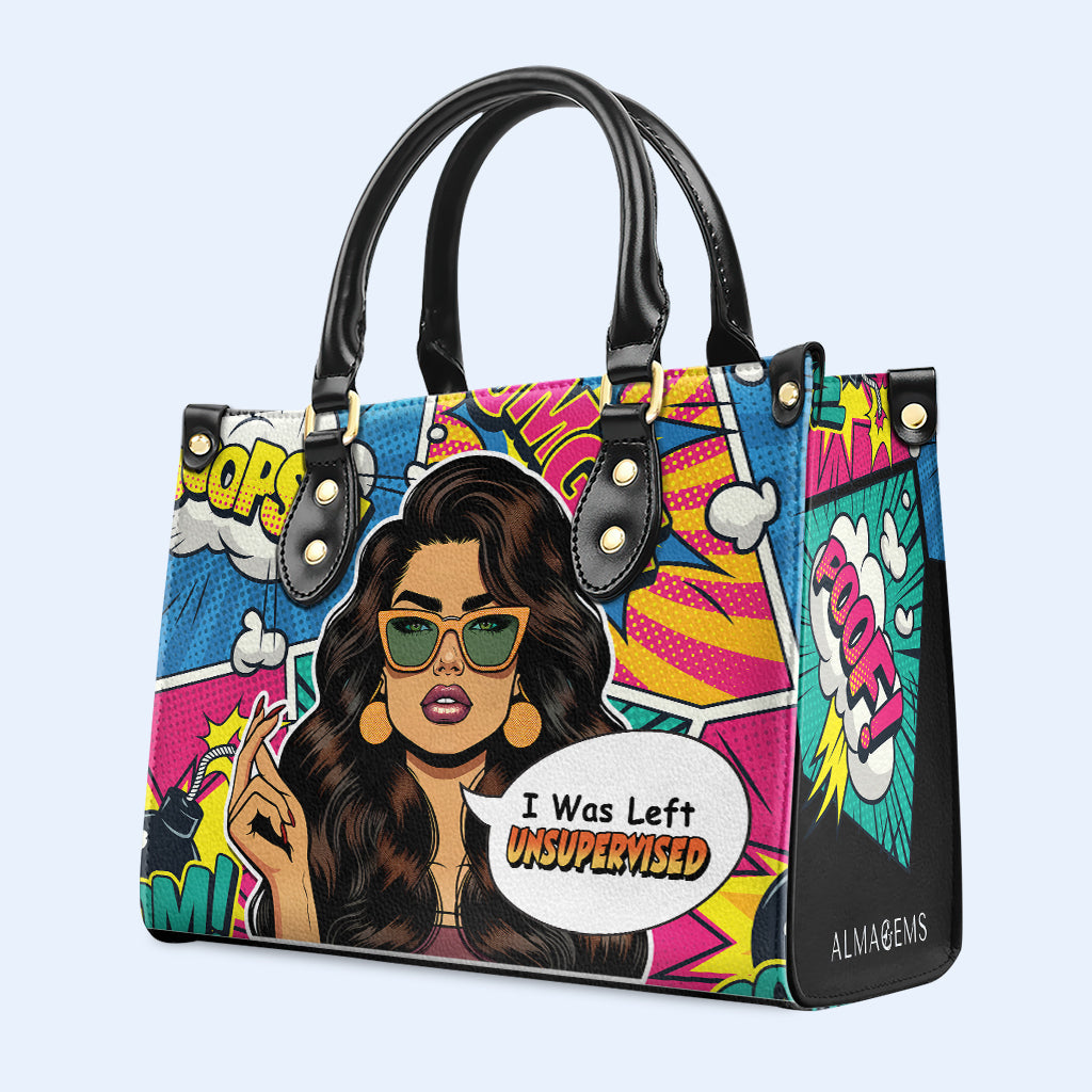 Me dejaron sin supervisión - Bolso de cuero personalizado - UNSUP05