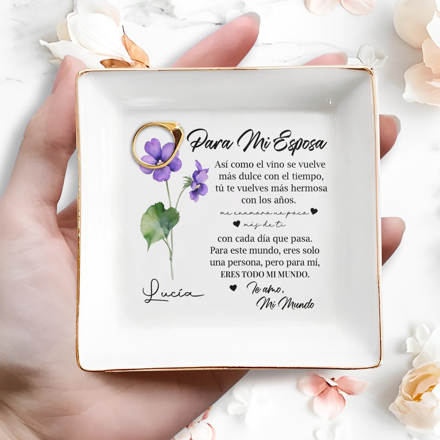 Para Mi Esposa - Plat à bijoux personnalisé - FM094_SCRD