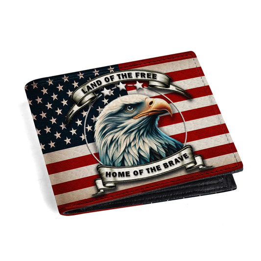 Land Of The Free. Home Of The Brave - Men's Leather Wallet - IND03