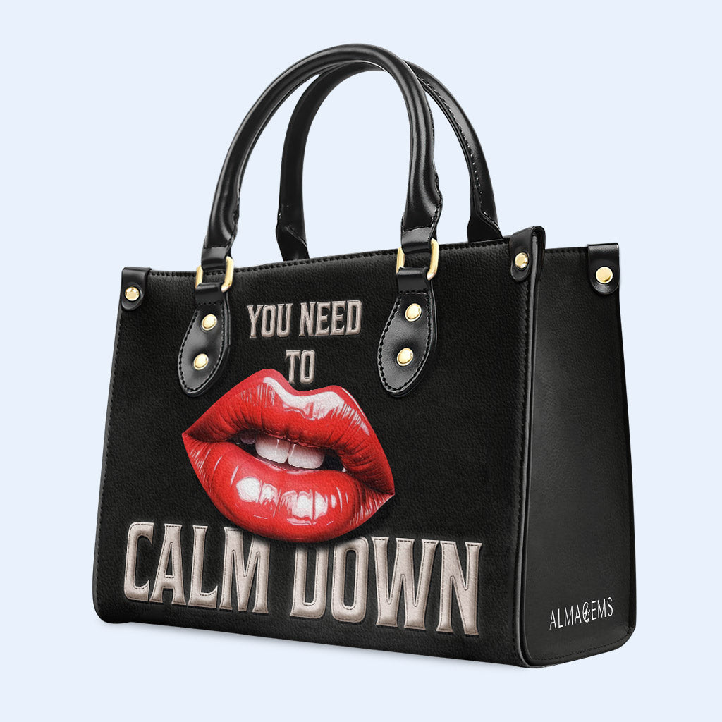 Calm Down - Bolso de mano de cuero personalizado - calmdown03