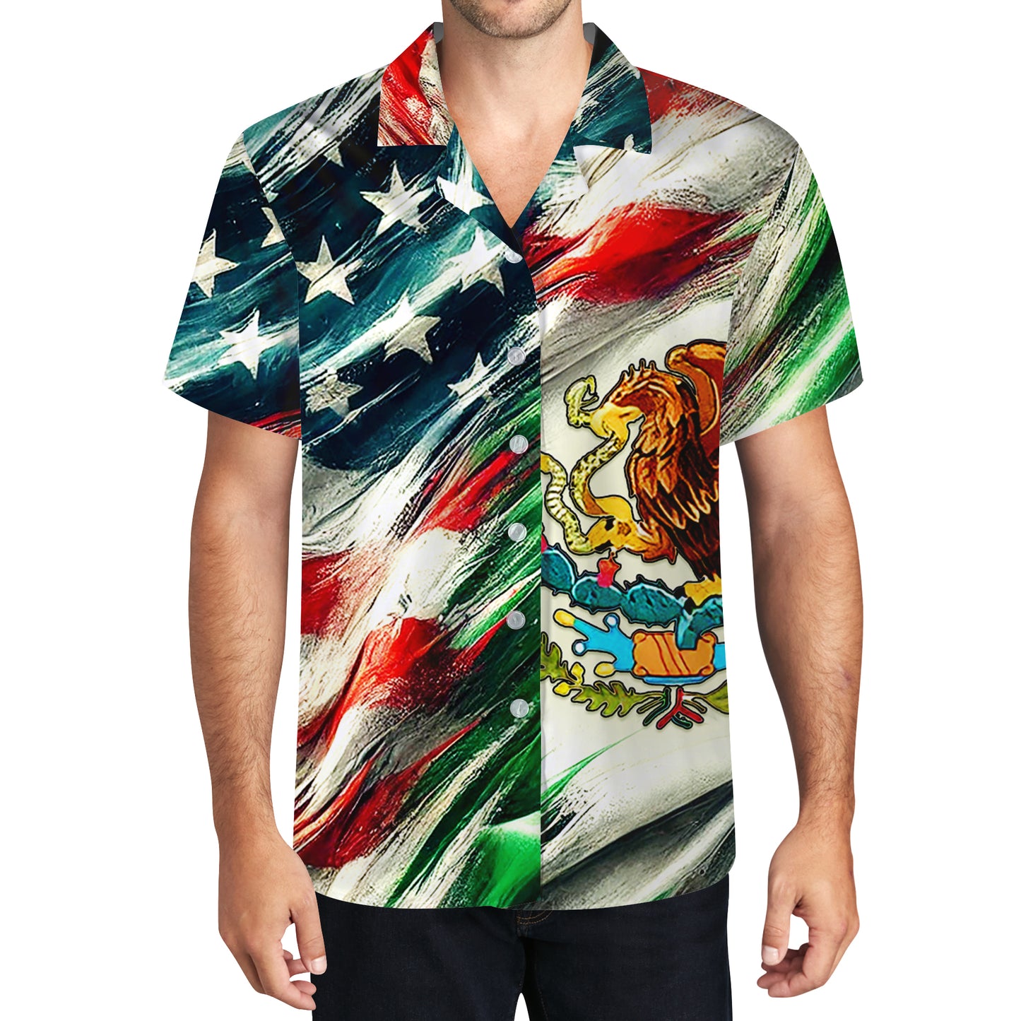 Mexicain de sang, Américain de naissance - Chemise hawaïenne unisexe personnalisée - HW_MX53