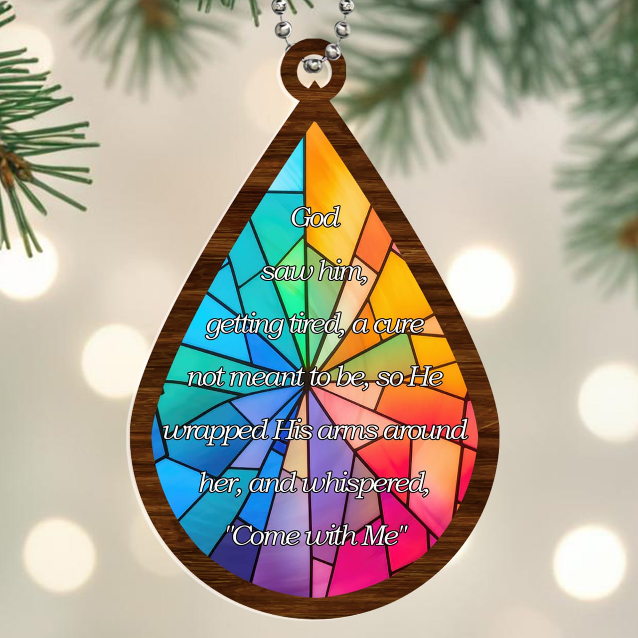 God Whispered Come with Me Memorial Ornament - Personalized Custom Acrylic Ornament, Car Ornament - HME011_HGO