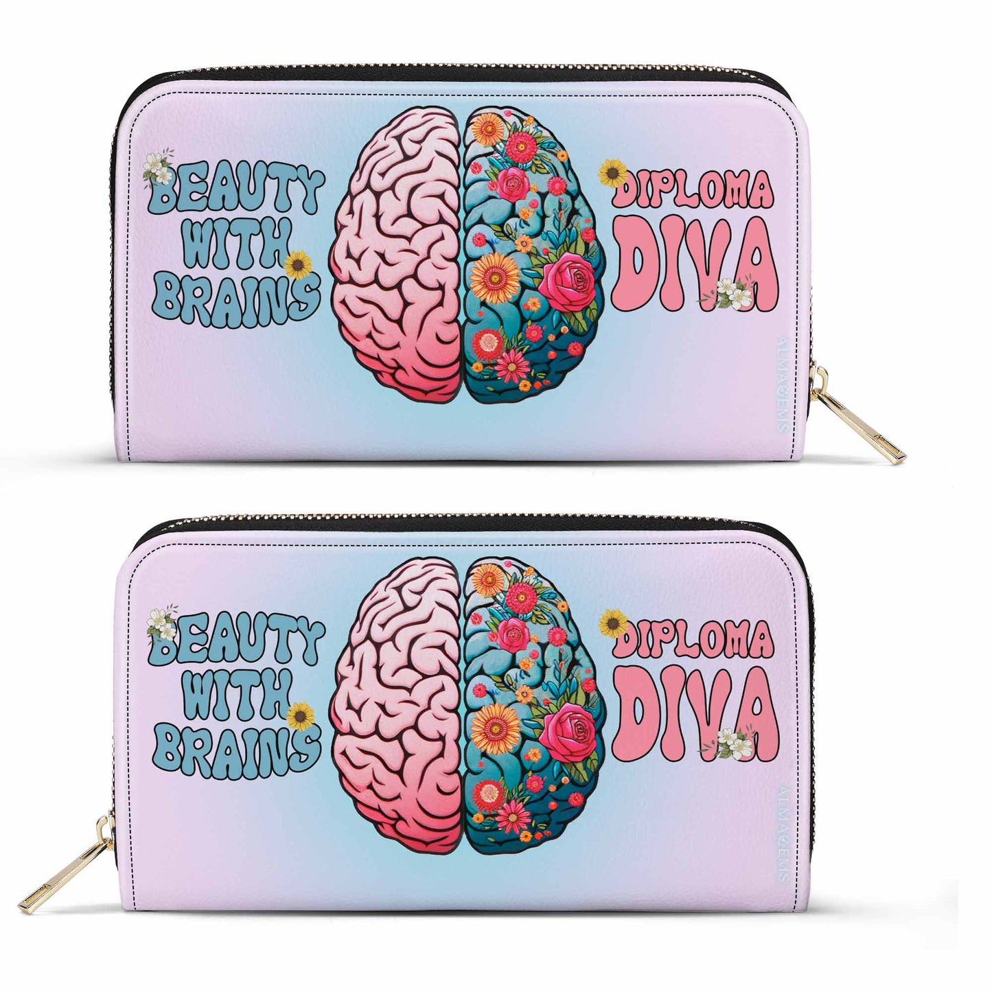 Belleza con cerebros. Diploma DIVA - Cartera de piel para mujer - WW08