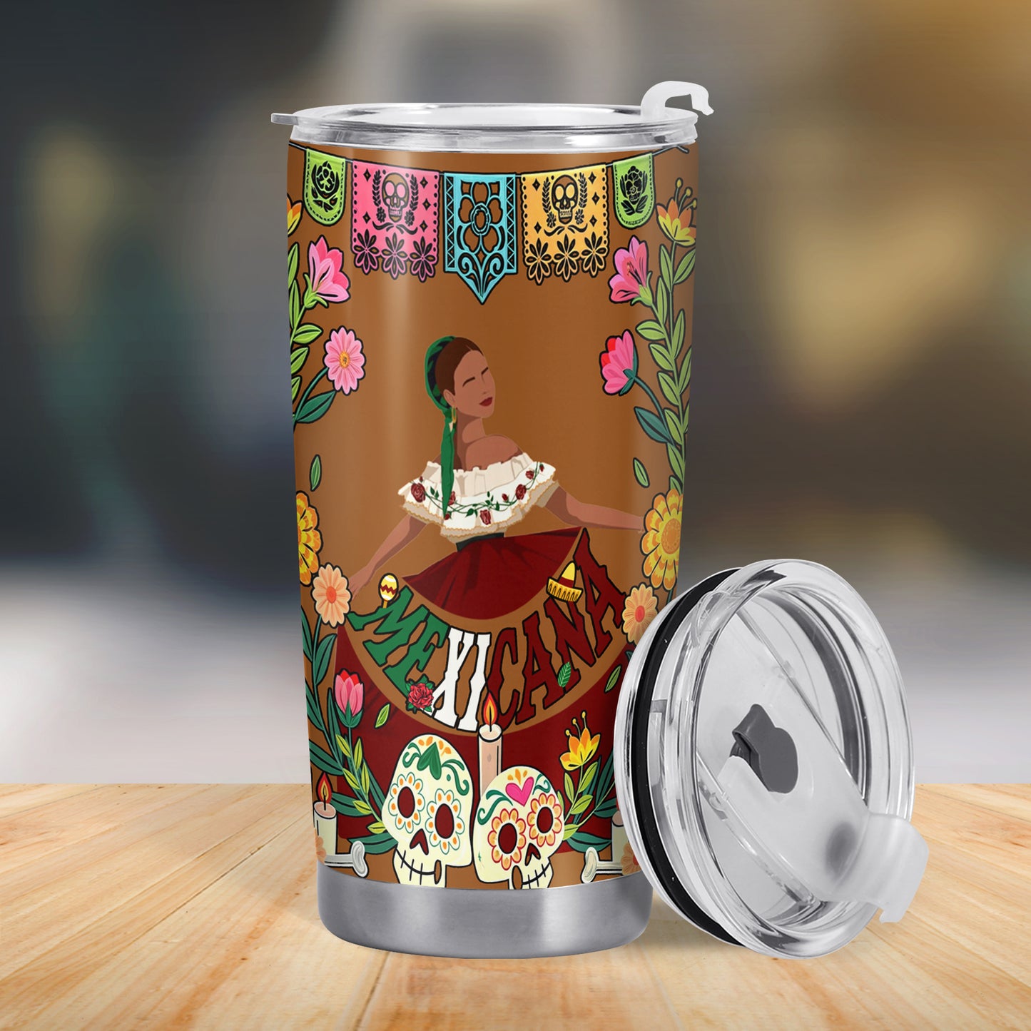 Mexicana - Vaso de acero inoxidable personalizado de 20 oz y 30 oz - TB_MX10