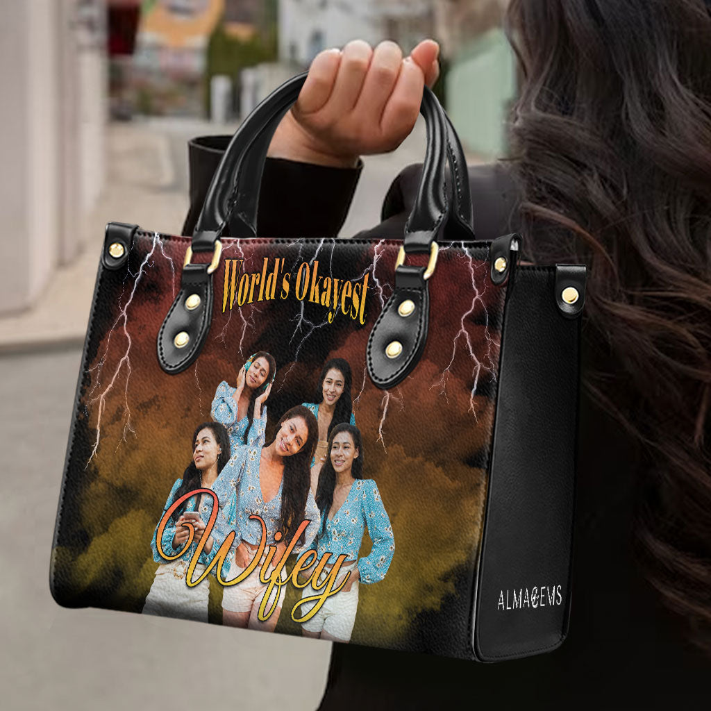 Le plus beau du monde... - Sac à main en cuir personnalisé - FM017_HB