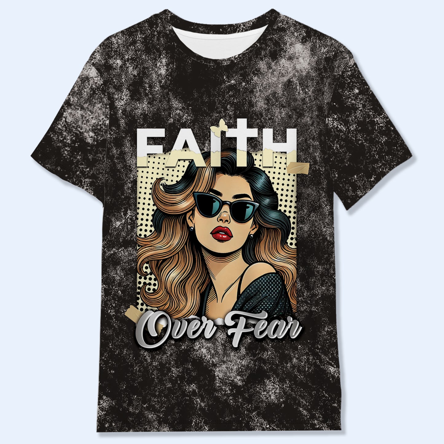 LA FOI SUR LA PEUR - T-shirt unisexe personnalisé imprimé sur toute la surface - QCUS013_3T