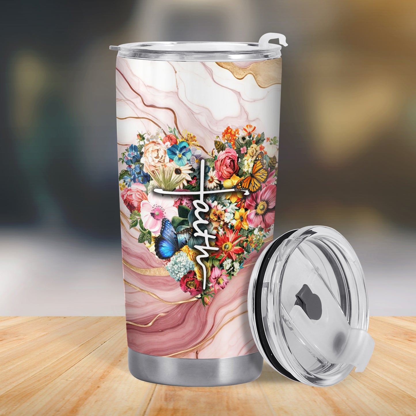 Faith - Gobelet personnalisé en acier inoxydable 20 oz 30 oz - HS008_TB