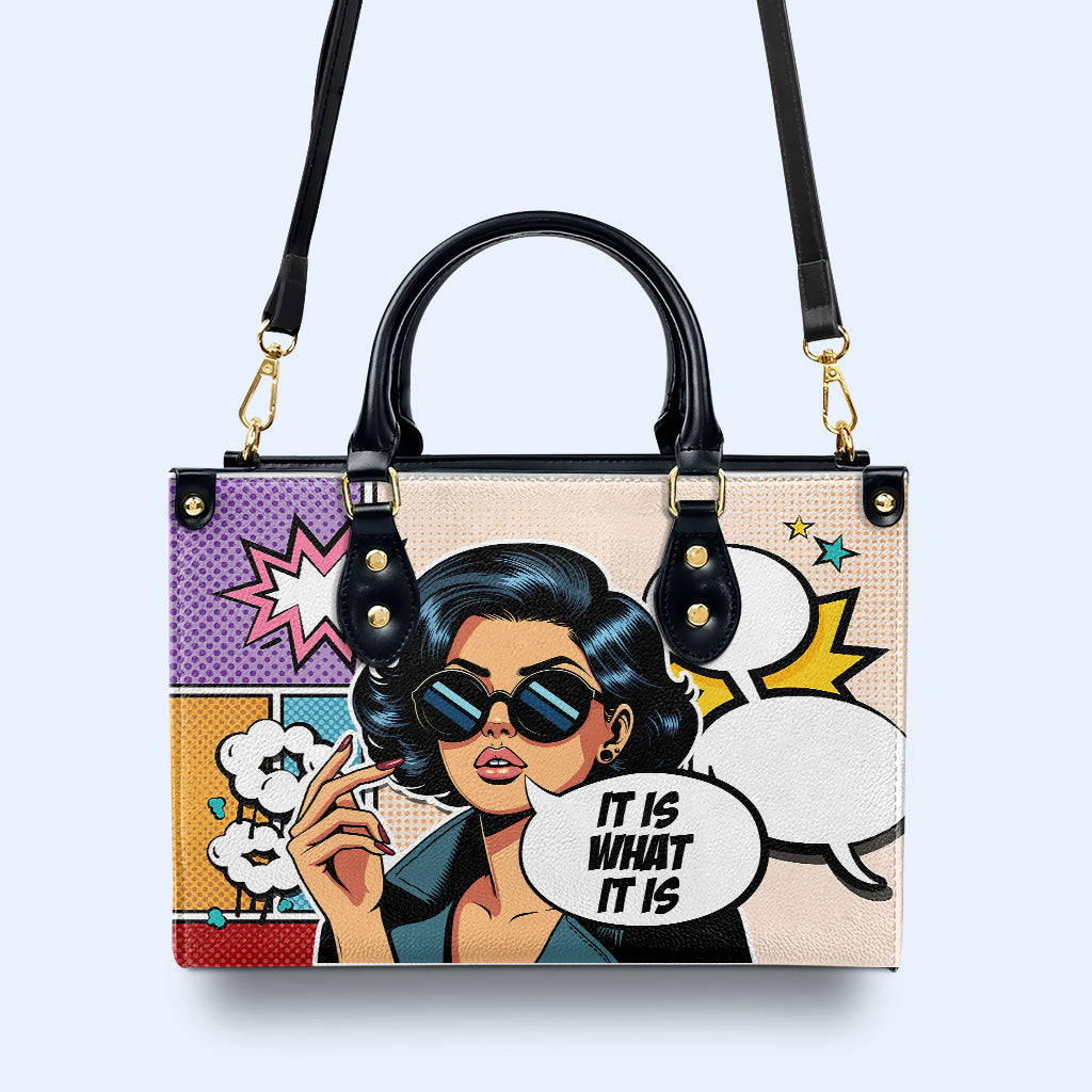 Es lo que es - Bolso de mano de piel personalizado - ITIS05