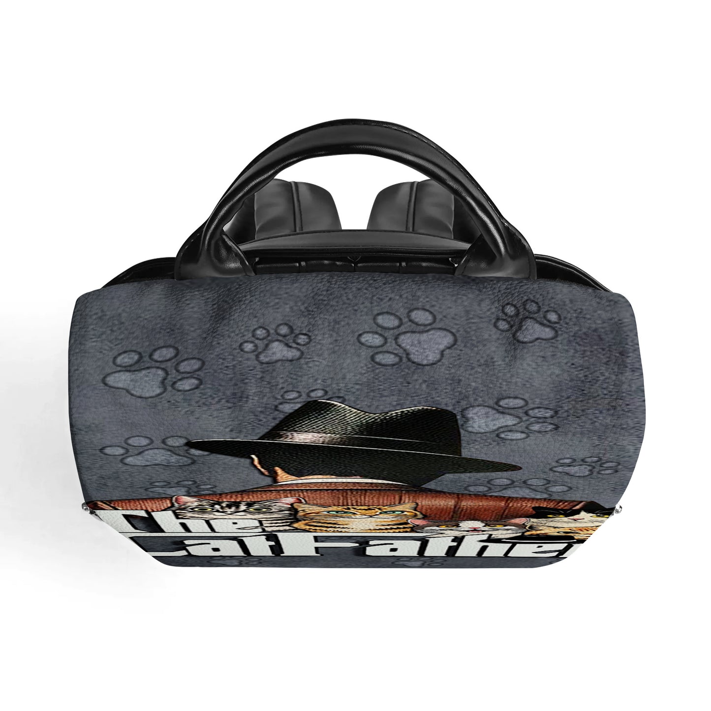 The Cat Father - Personalized Custom Leather BackPack - BP_CAT09