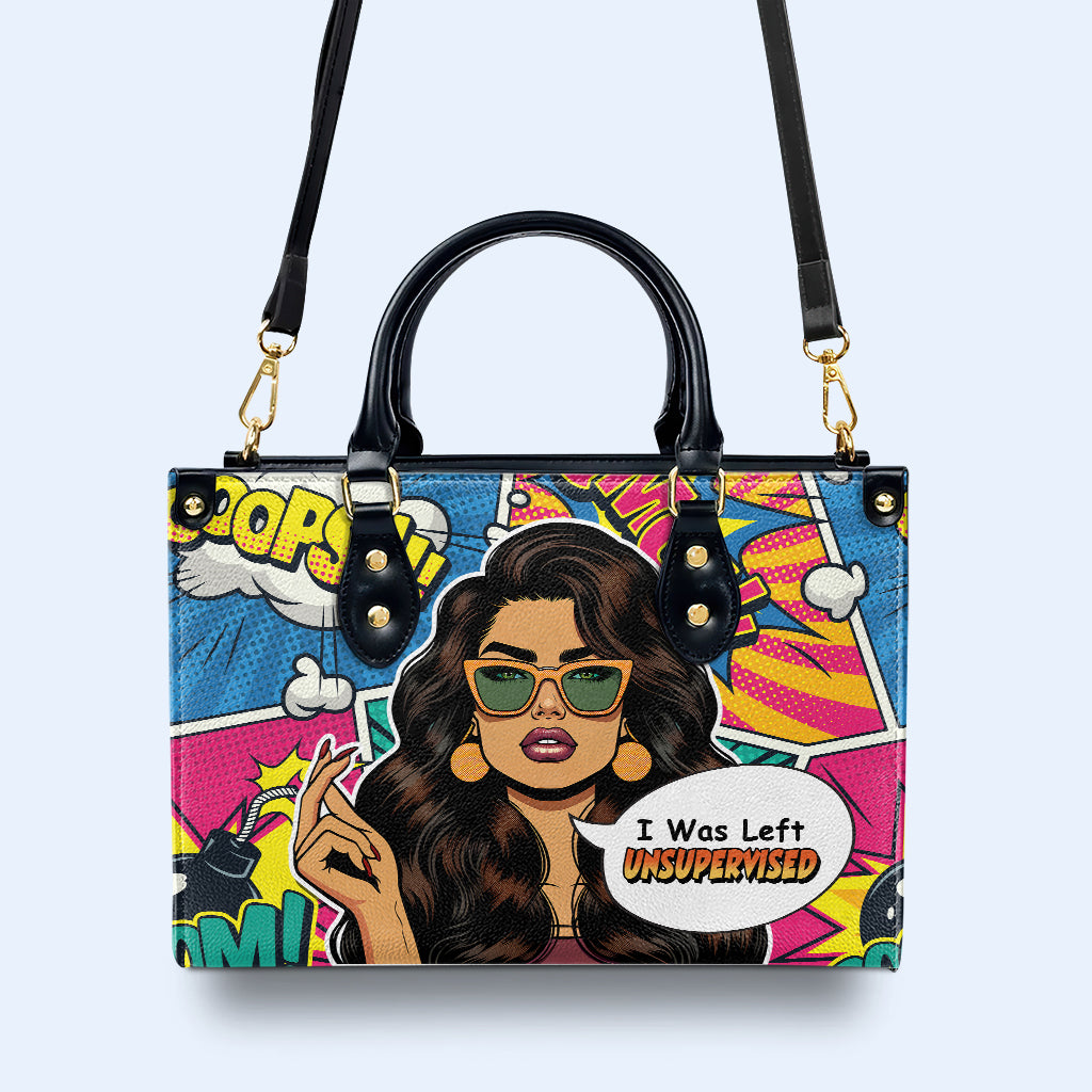 Me dejaron sin supervisión - Bolso de cuero personalizado - UNSUP05