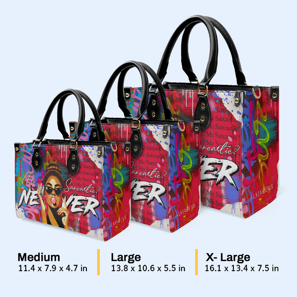 Moi, sarcastique ? Jamais ! - Sac à main en cuir personnalisé - DG084_HB