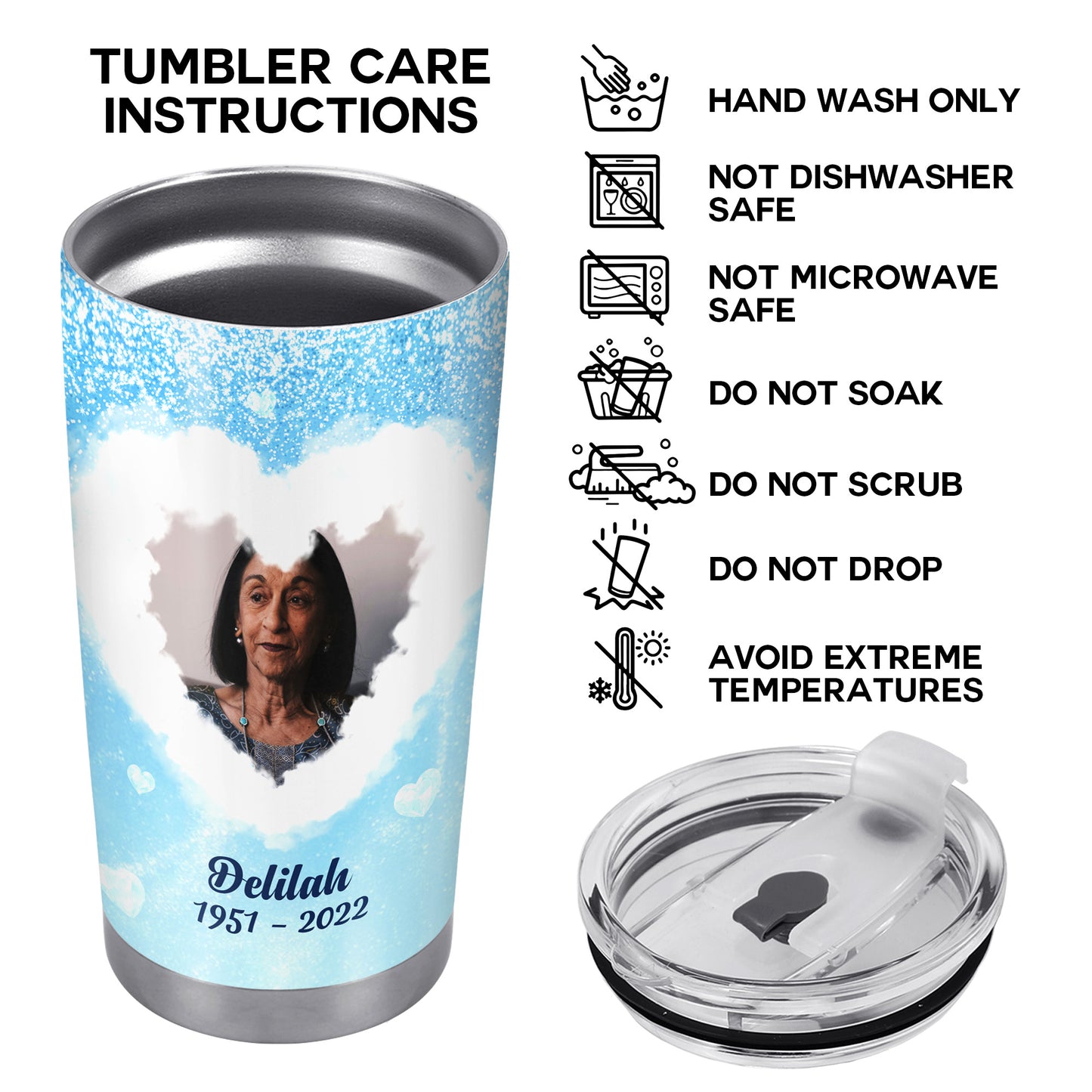 Tu as quitté mon monde, mais jamais mon cœur ! Gobelet personnalisé en acier inoxydable 20 oz 30 oz - TB_FM07