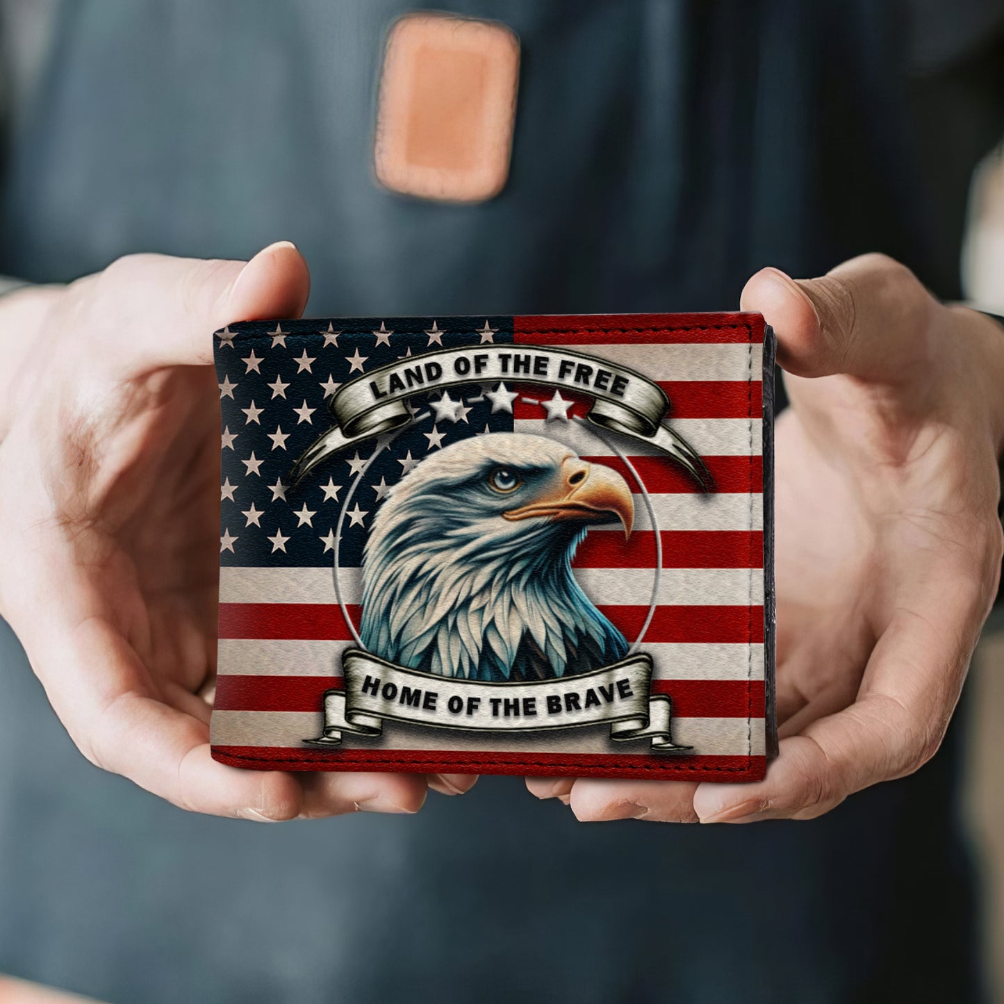 Land Of The Free. Home Of The Brave - Men's Leather Wallet - IND03
