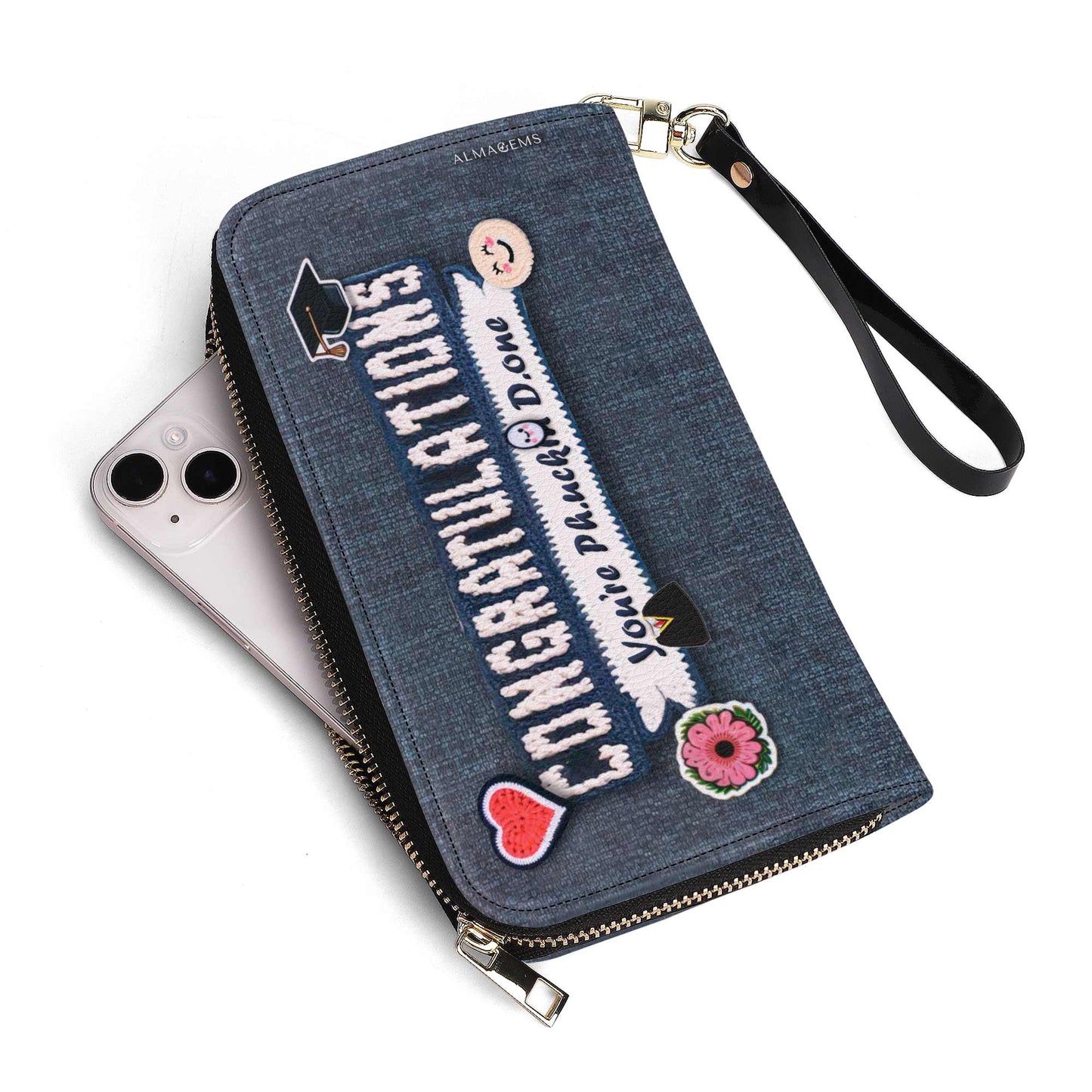FÉLICITATIONS. Tu es Ph.uckin D.one - Portefeuille en cuir pour femme - WW05