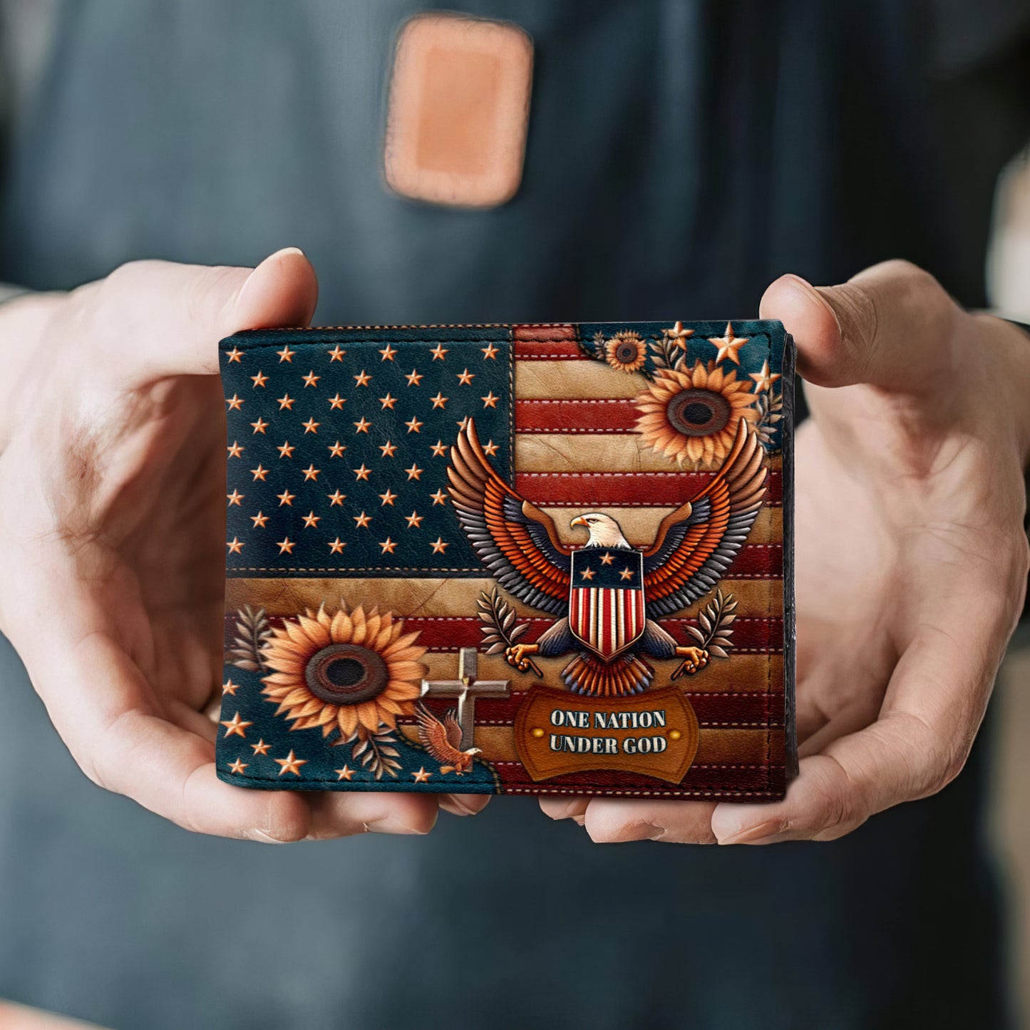 One Nation Under God - Men's Leather Wallet - IND01
