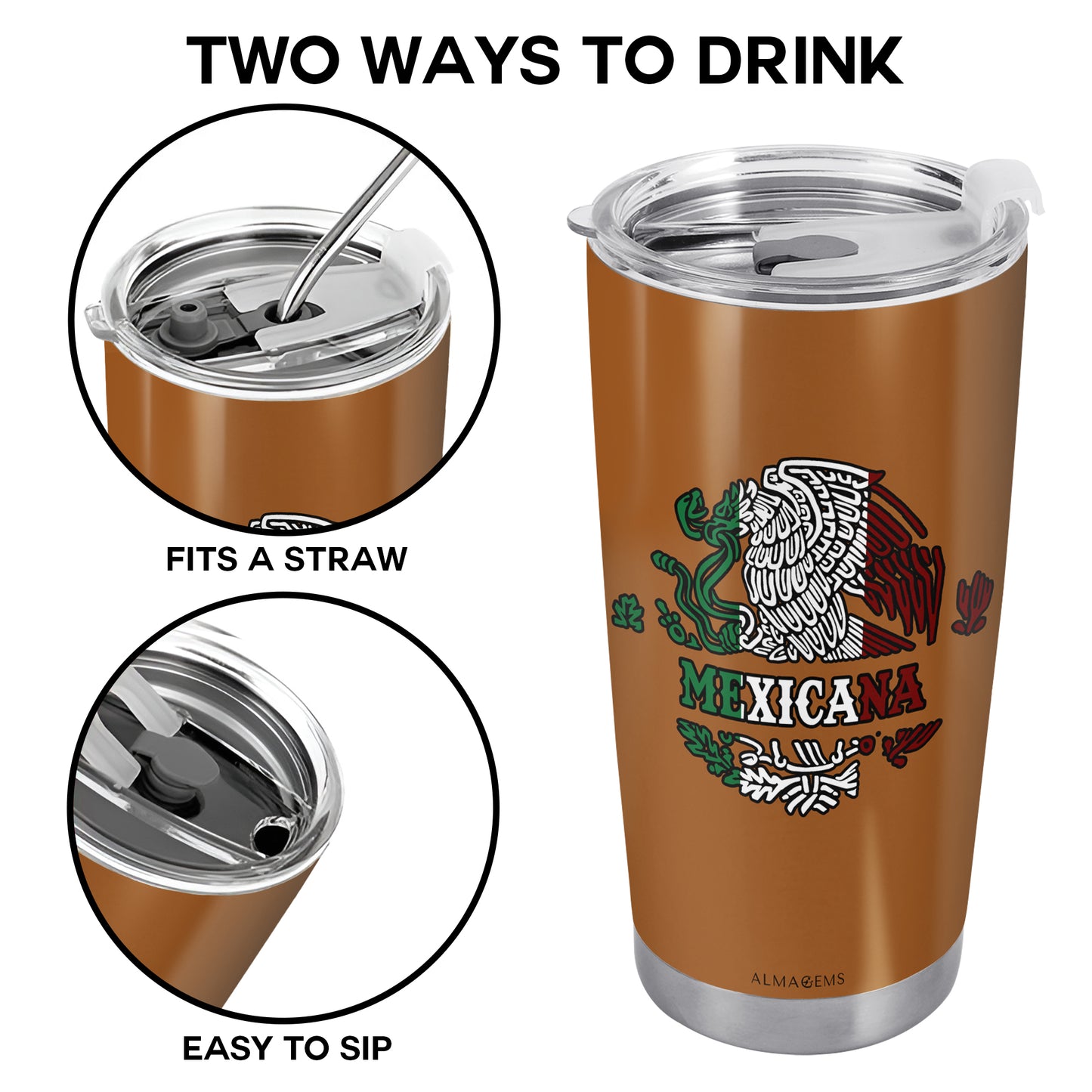 Mexicana - Vaso de acero inoxidable personalizado de 20 oz y 30 oz - TB_MX10