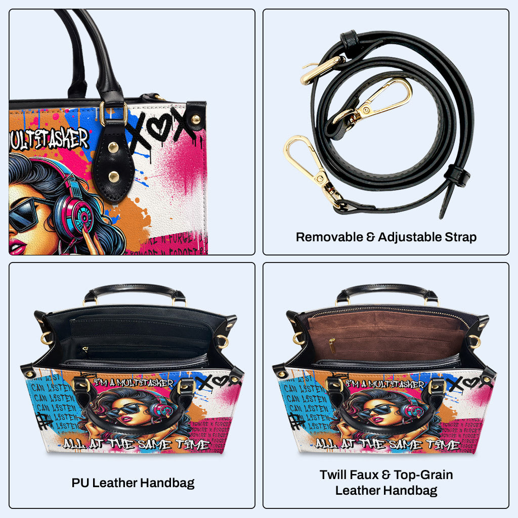 Soy una persona multitarea - Bolso de mano de cuero personalizado - DG082_HB