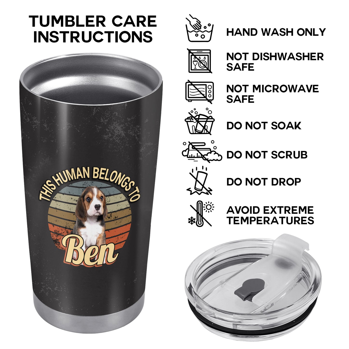 Cet humain appartient à - Gobelet personnalisé en acier inoxydable 20 oz 30 oz - TB_LL08