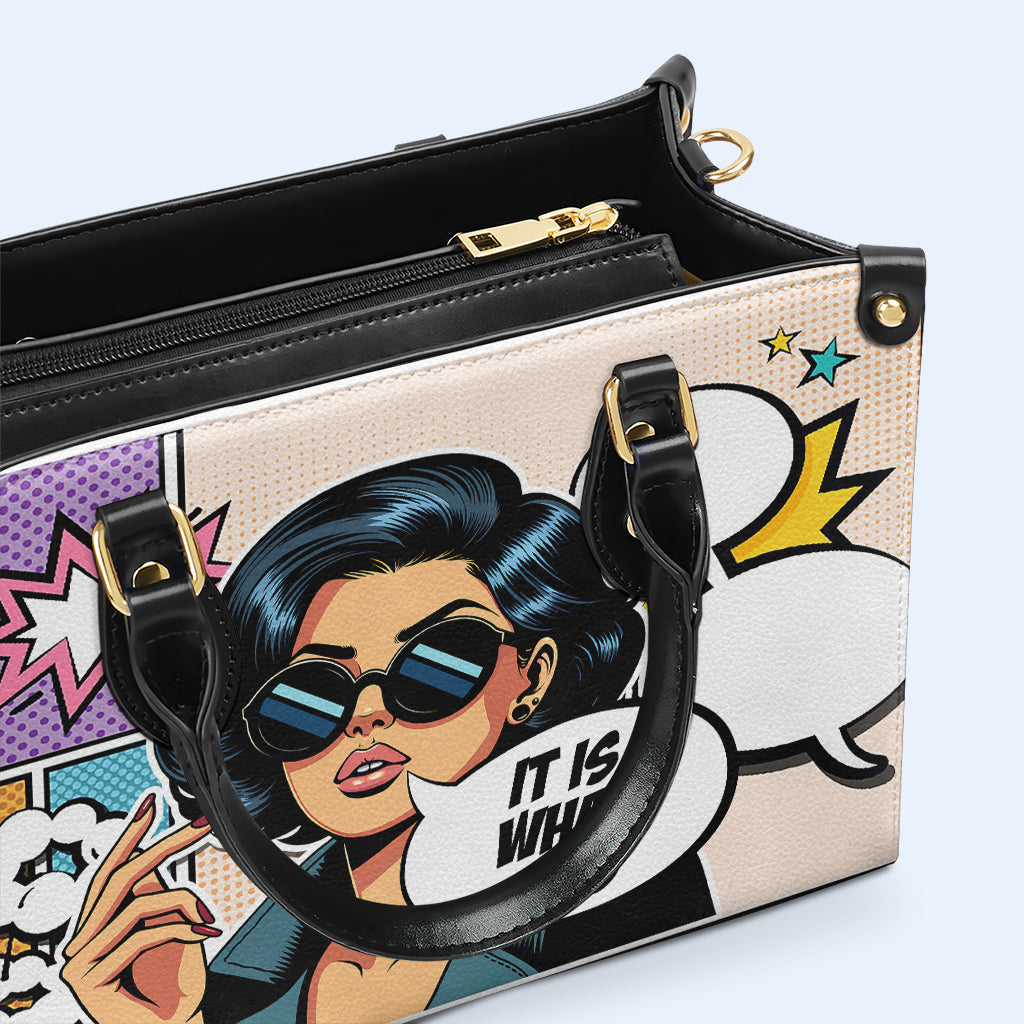 Es lo que es - Bolso de mano de piel personalizado - ITIS05