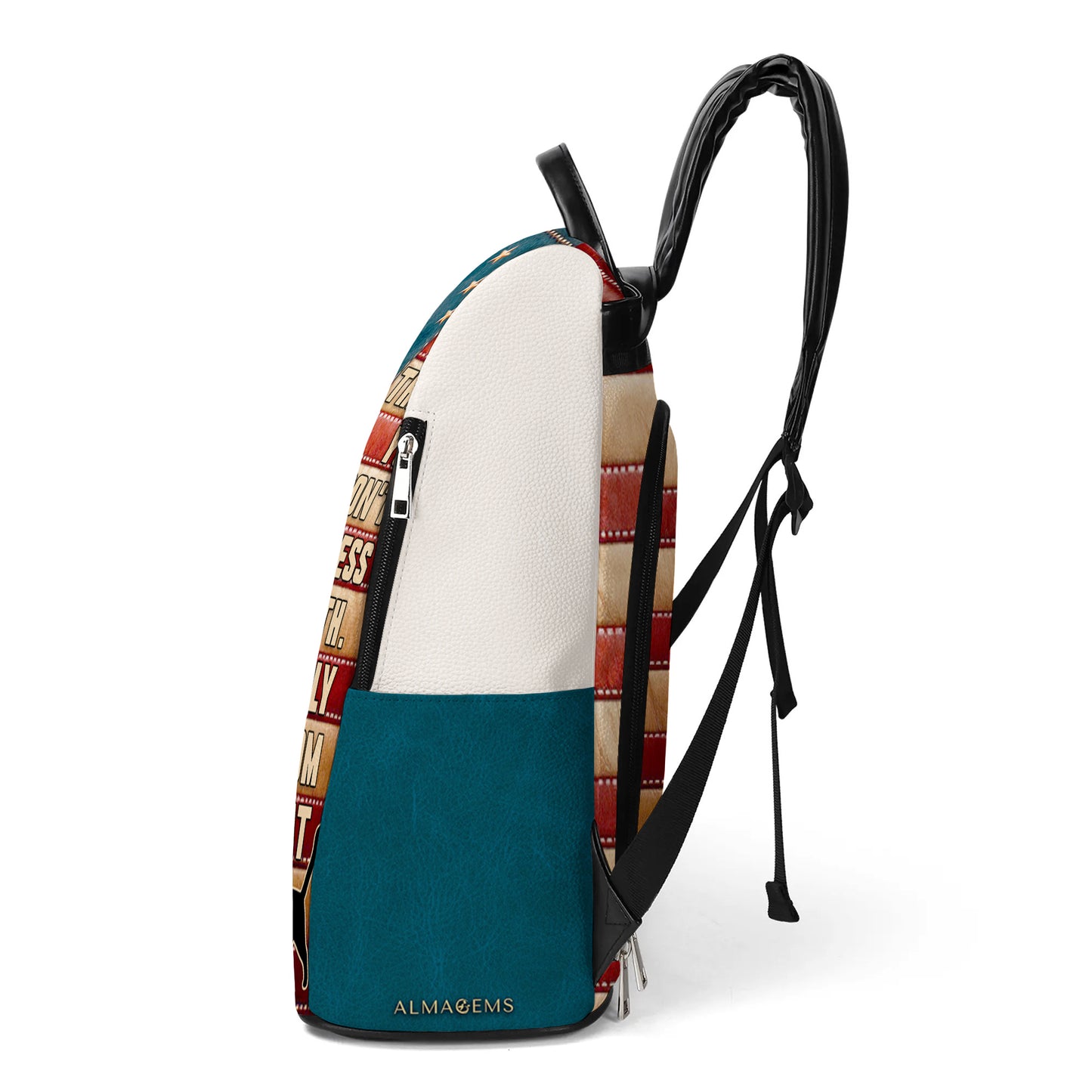 Tres cosas con las que no te metas: mochila de cuero personalizada - BP_CAT03