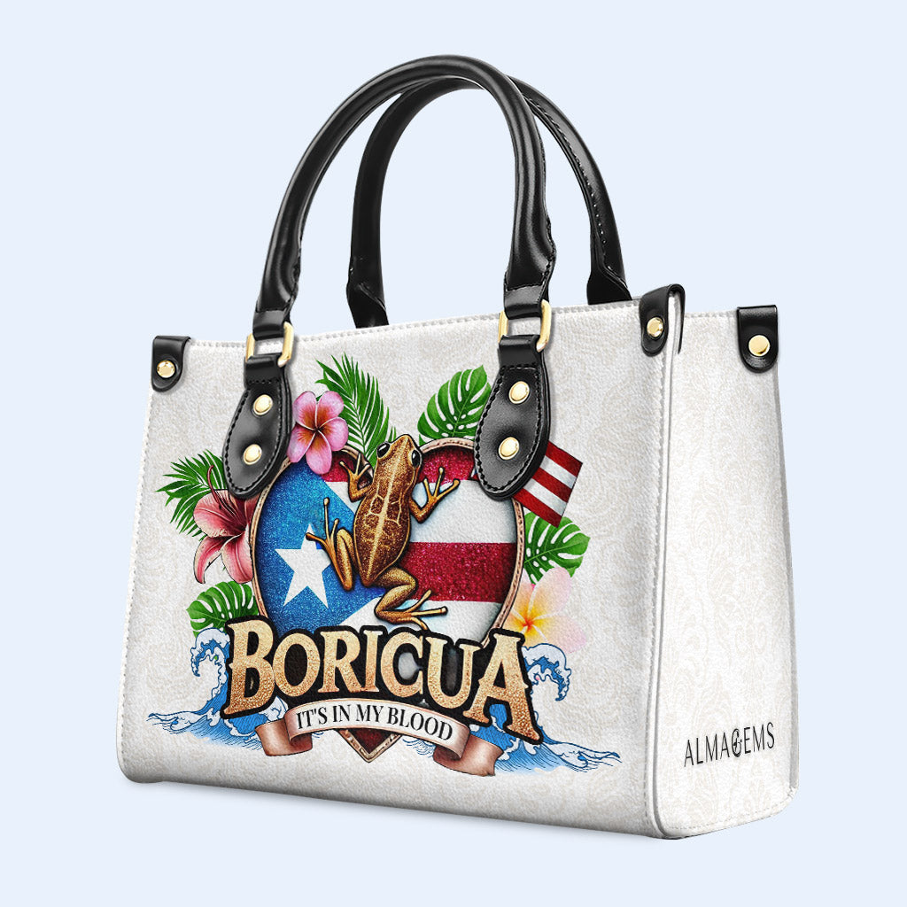 BORICUA. J'AI DANS LE SANG - Sac à main en cuir personnalisé - LA023_HB