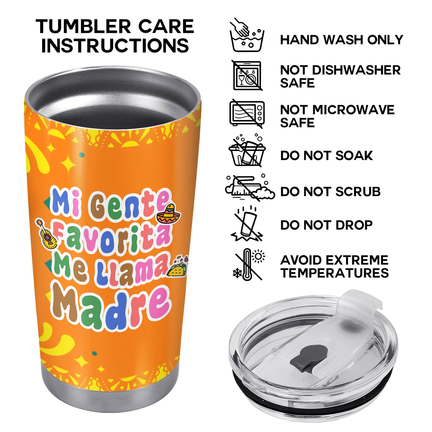 Mi Gente Favorita Me Llama Madre - Gobelet personnalisé en acier inoxydable 20oz 30oz - TB_FM08
