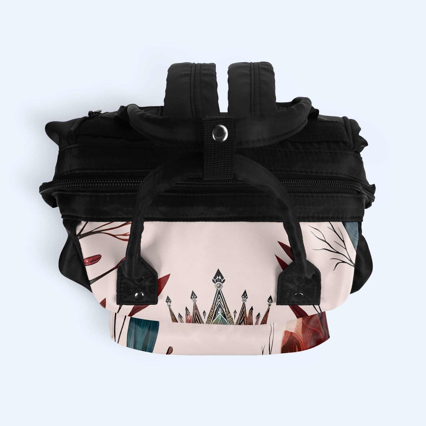 Mochila de viaje personalizada con diseño de pico de pato de Queen Flowers - DG004_DKB