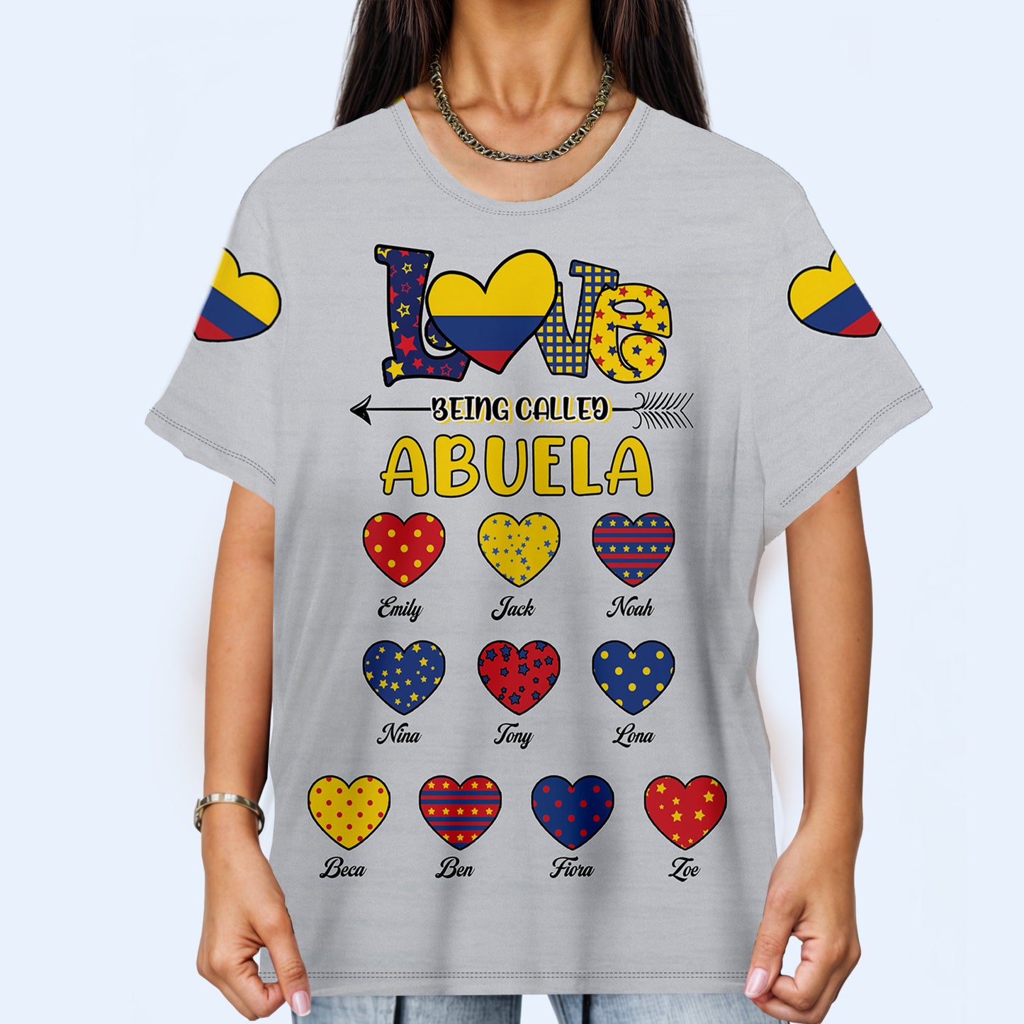 J'adore être appelée Grand-mère - T-shirt unisexe personnalisé imprimé sur toute la surface - LA050_3T