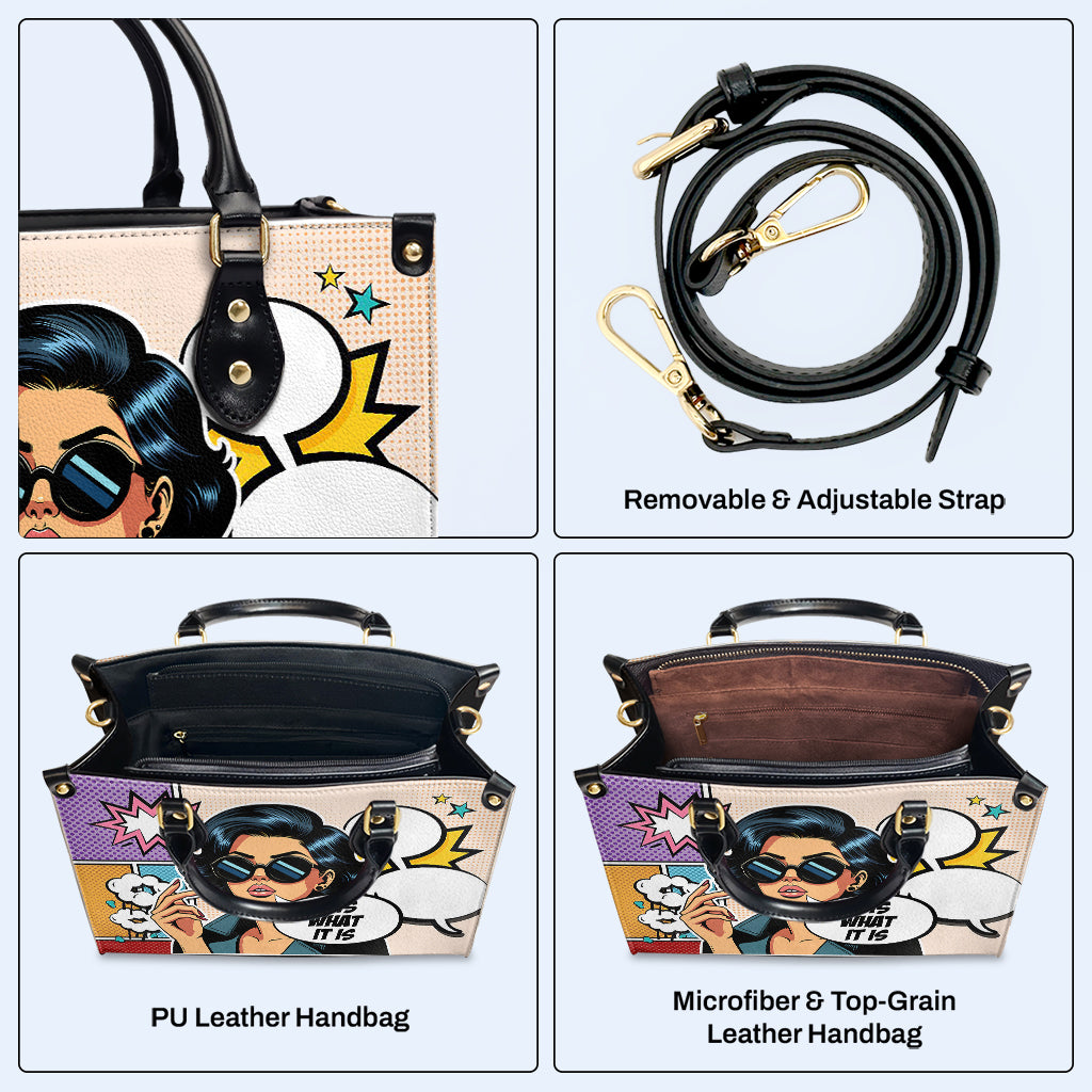 Es lo que es - Bolso de mano de piel personalizado - ITIS05