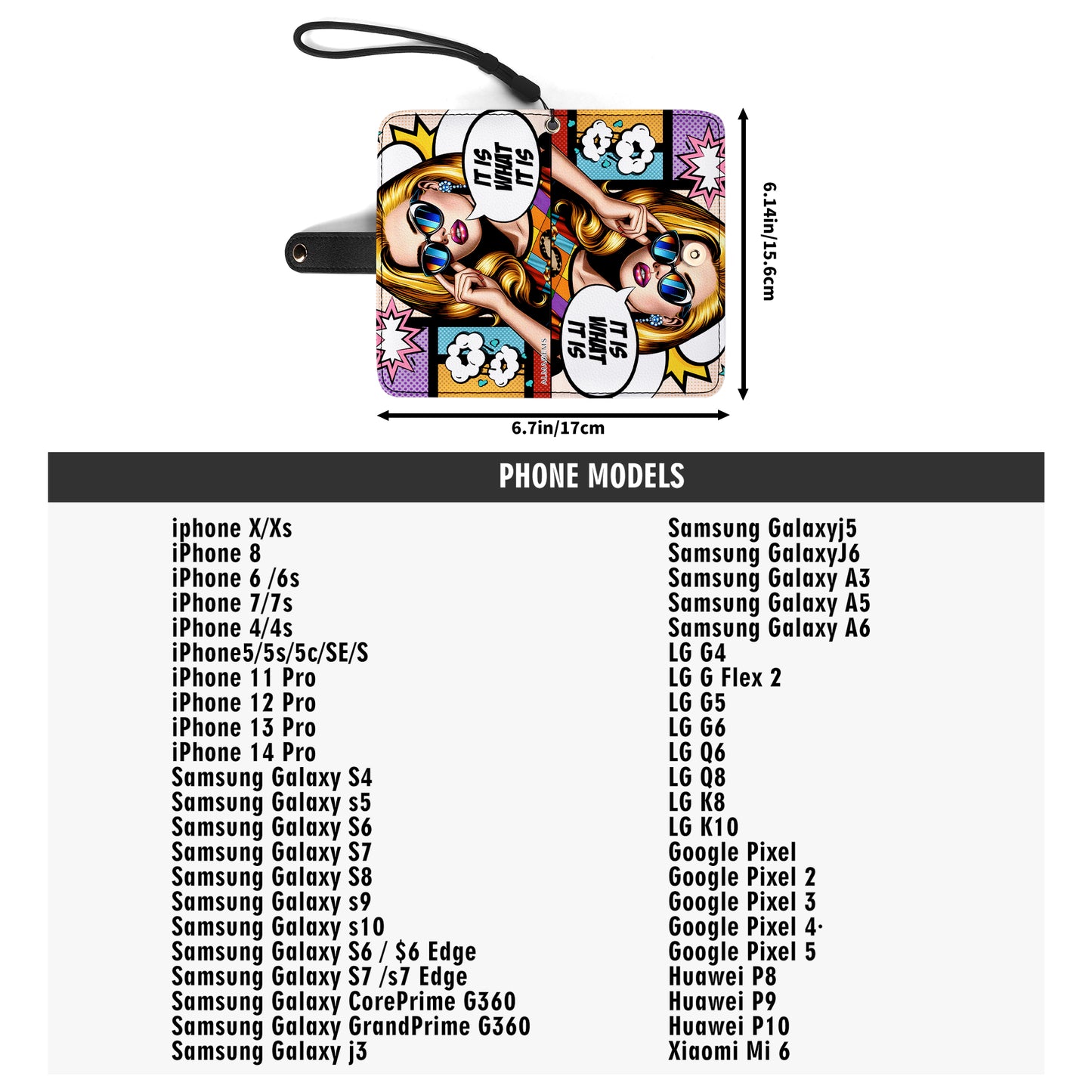Es lo que es: billetera de cuero personalizada para teléfono - DB21PW