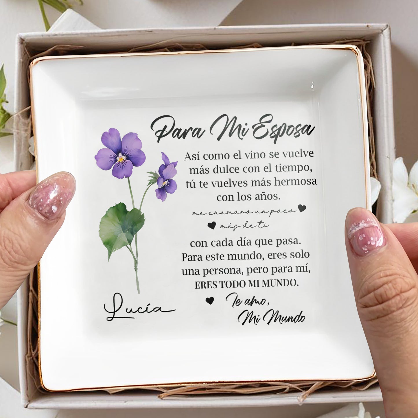 Para Mi Esposa - Plat à bijoux personnalisé - FM094_SCRD
