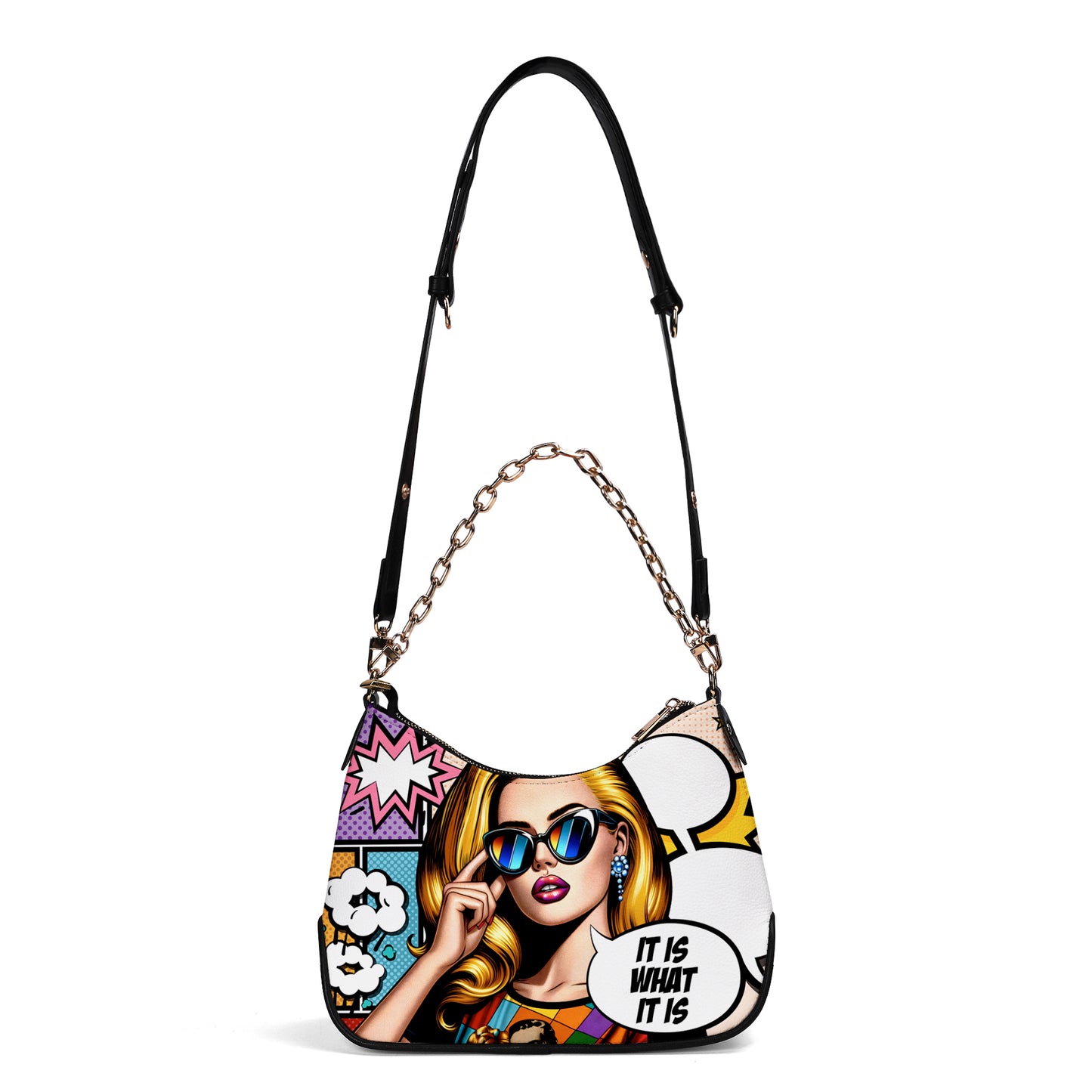 C'est ce que c'est - Sac à main bandoulière personnalisé avec chaîne - DB21CH