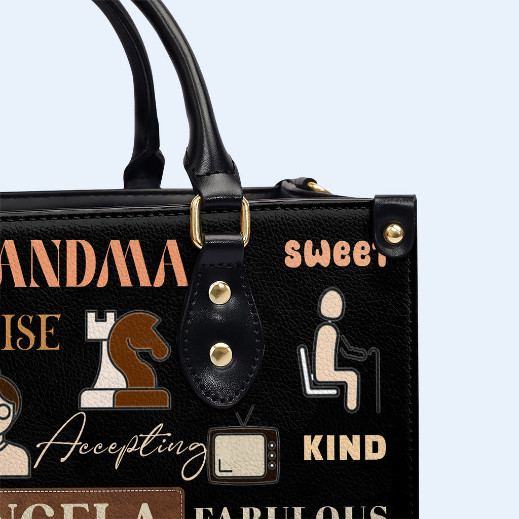 Grand-mère. Abuela - Sac à main en cuir personnalisé - FM037_HB