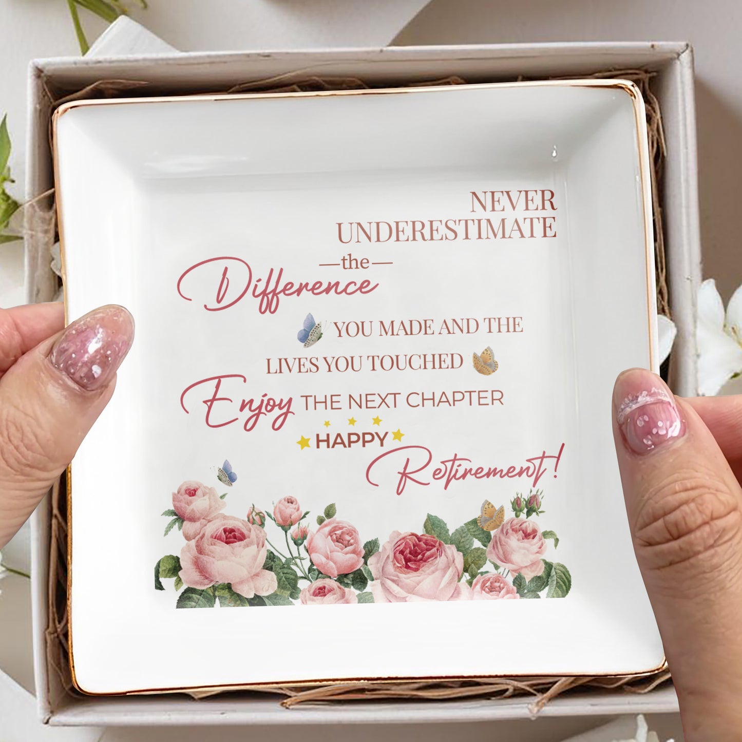 BONNE RETRAITE - Plat à bijoux personnalisé - FM108_SCRD