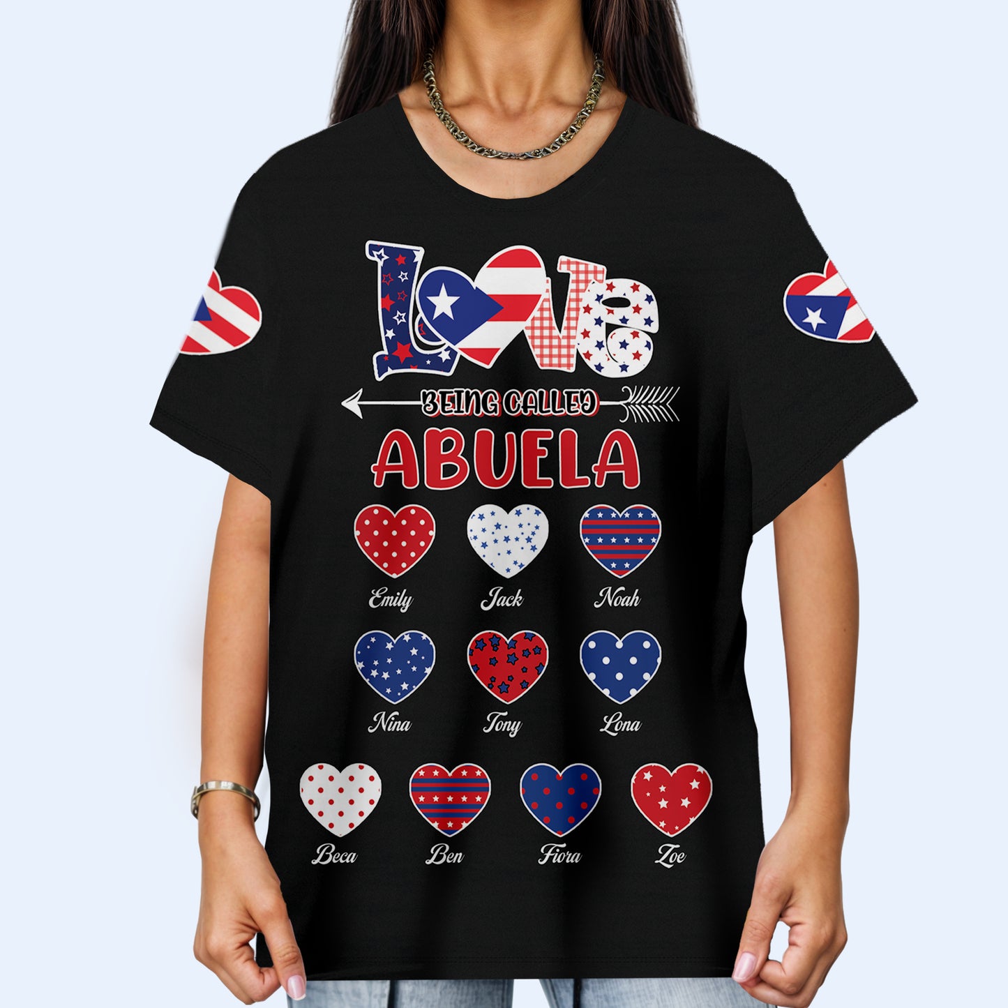 J'adore être appelée Grand-mère - T-shirt unisexe personnalisé imprimé sur toute la surface - LA047_3T