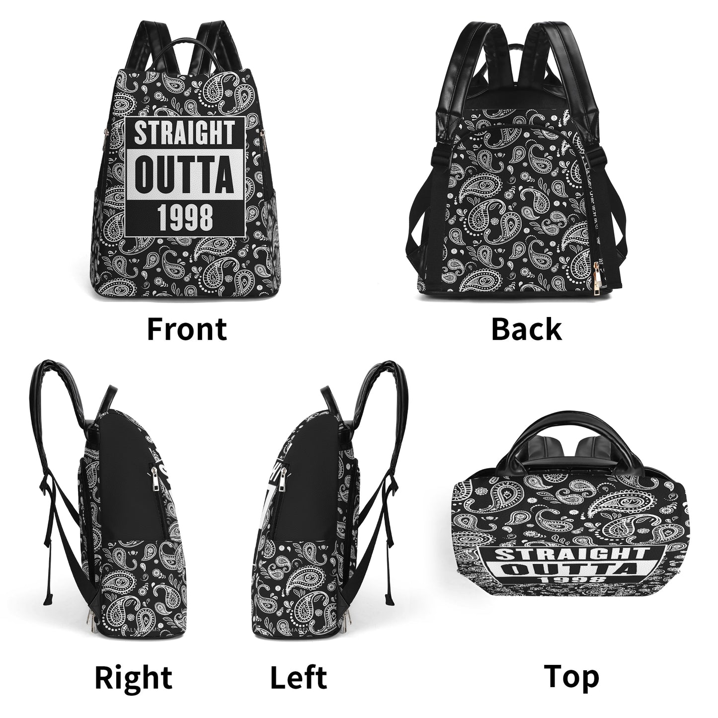 STRAIGHT OUTTA - Personalized Custom Leather BackPack - BP_M01