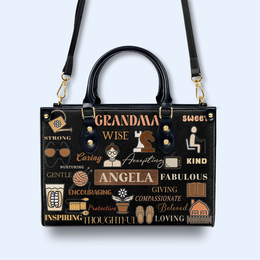 Grand-mère. Abuela - Sac à main en cuir personnalisé - FM037_HB