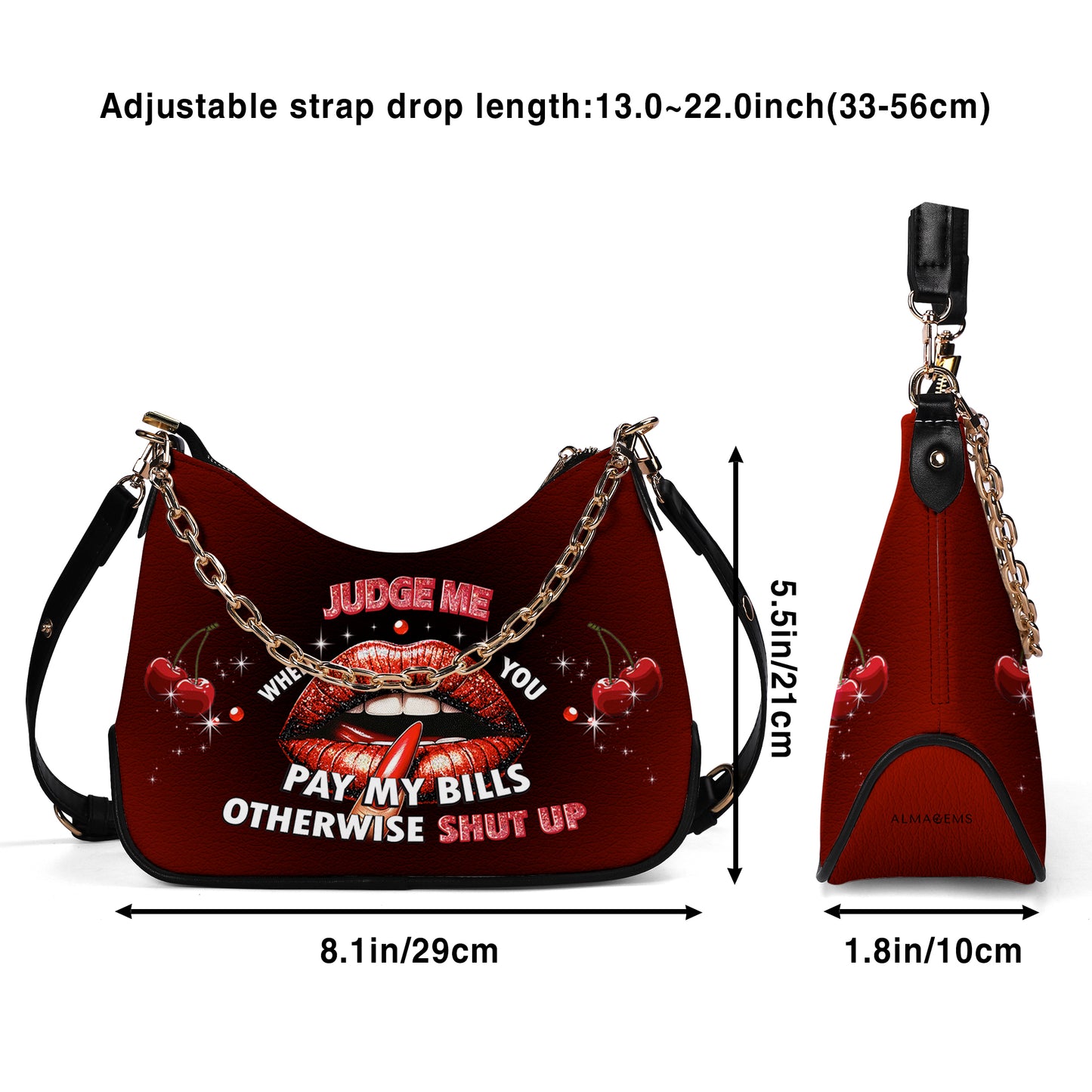 Júzgame cuando pagues mis cuentas, de lo contrario, cállate - Bolso de mano con cadena personalizado - CH_DB74