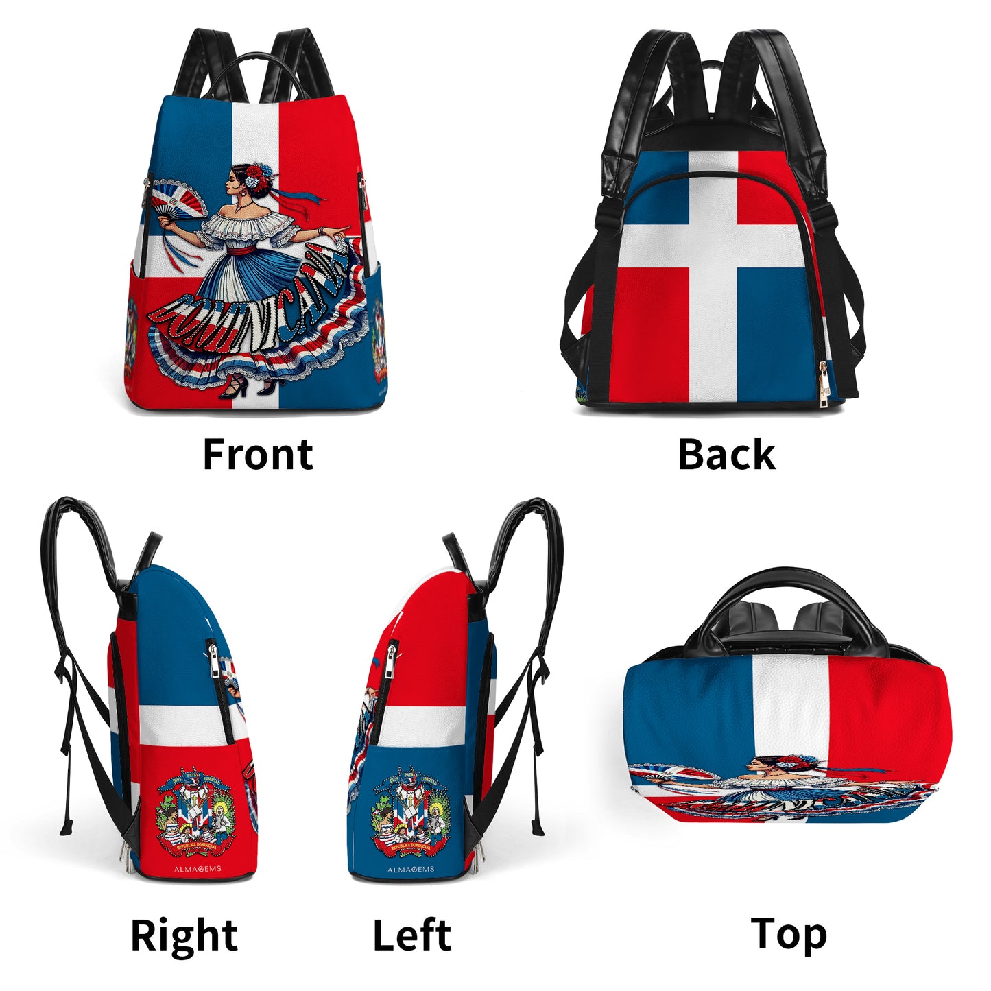 Dominicana - Mochila de Cuero Personalizada - LA002_BP