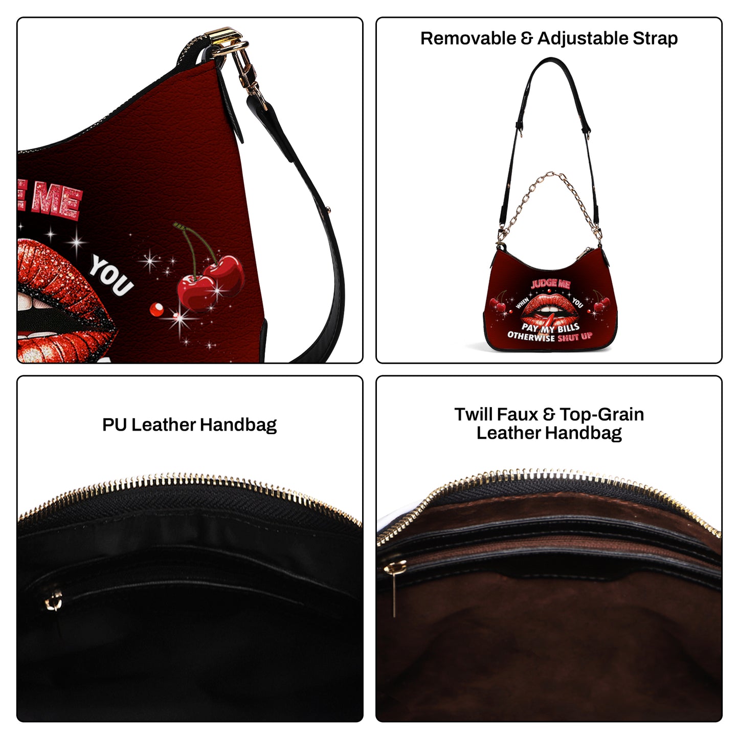 Júzgame cuando pagues mis cuentas, de lo contrario, cállate - Bolso de mano con cadena personalizado - CH_DB74